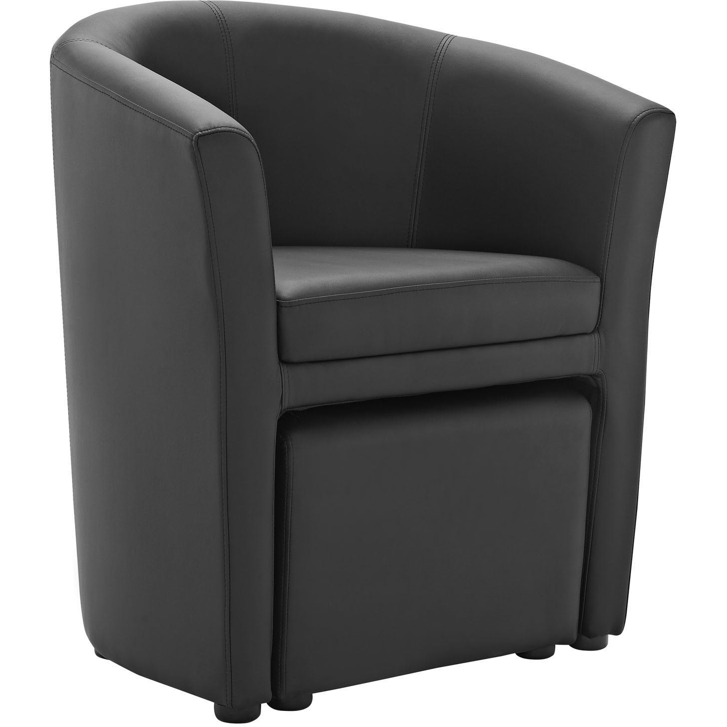 Divulge Armchair and Ottoman - Black