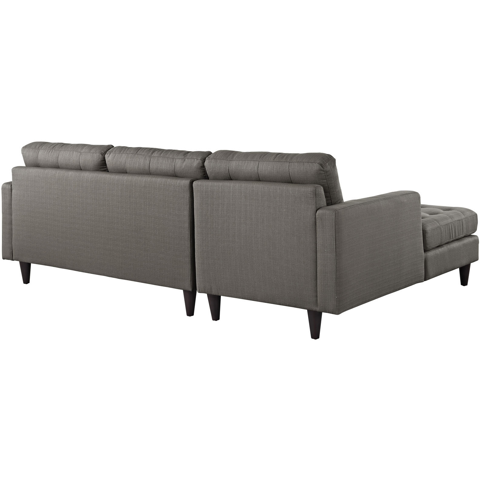 Empress Left-Facing Upholstered Fabric Sectional Sofa - Granite