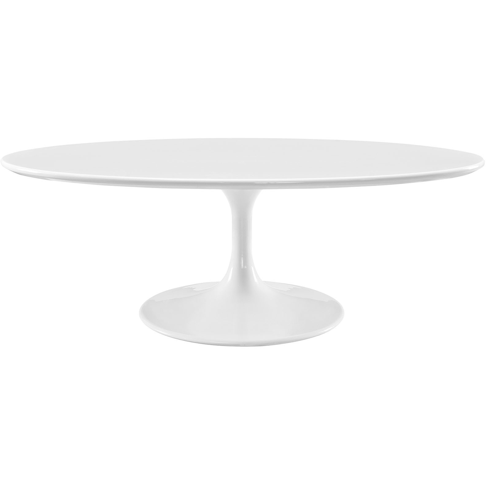 Lippa 48" Oval-Shaped Wood Top Coffee Table - White