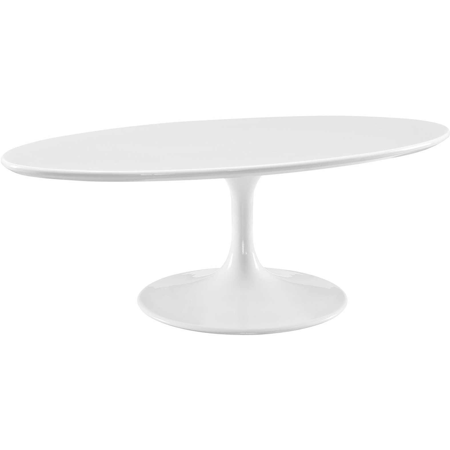 Lippa 48" Oval-Shaped Wood Top Coffee Table - White
