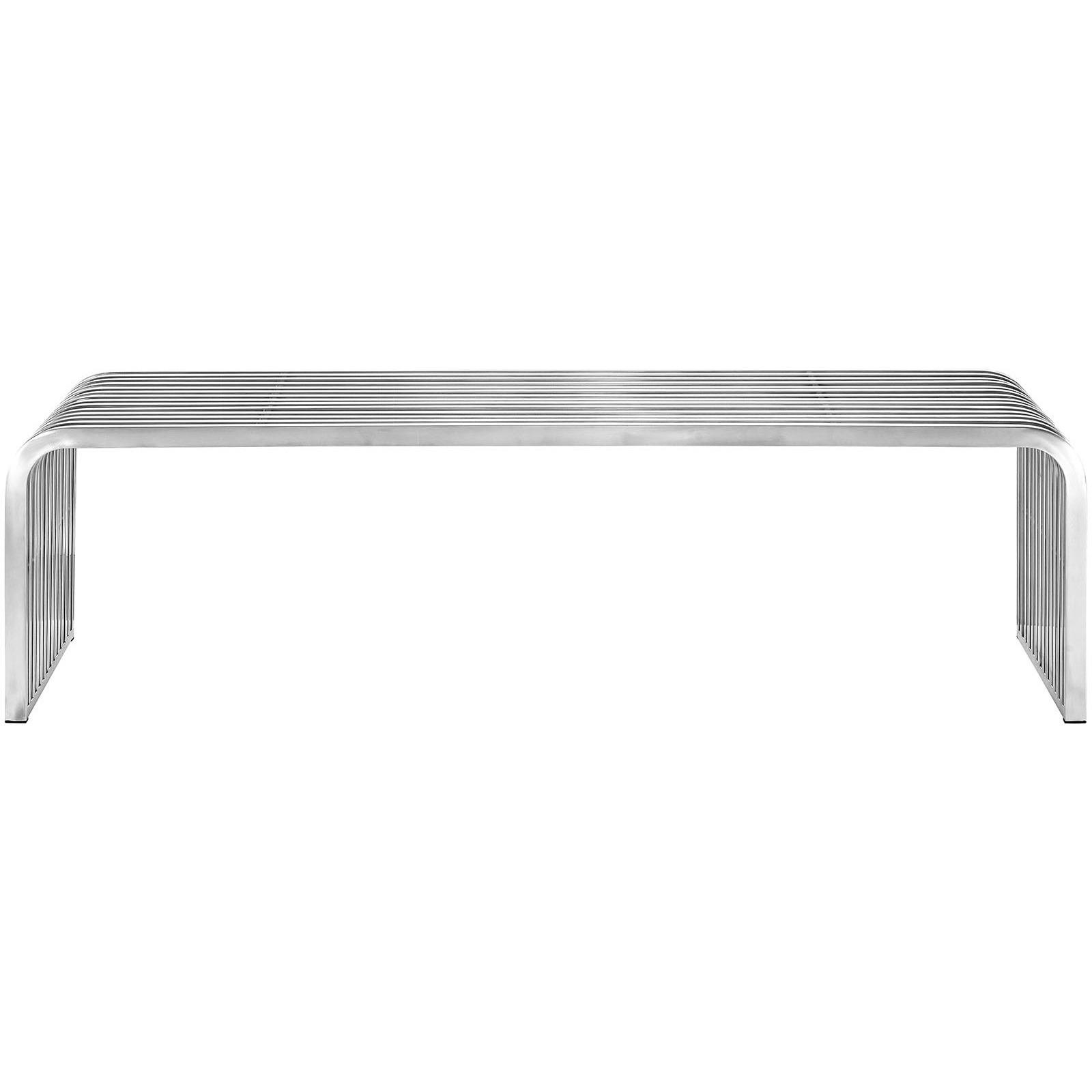 Pipe 60" Stainless Steel Bench - Silver