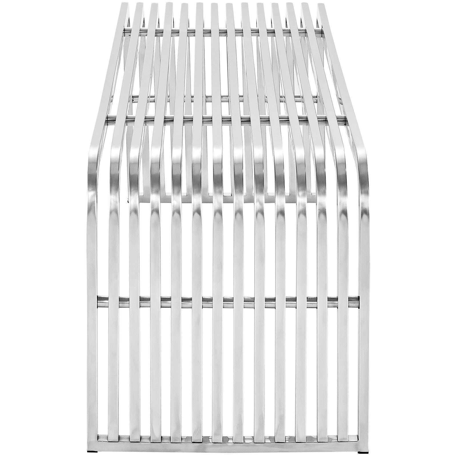 Pipe 60" Stainless Steel Bench - Silver