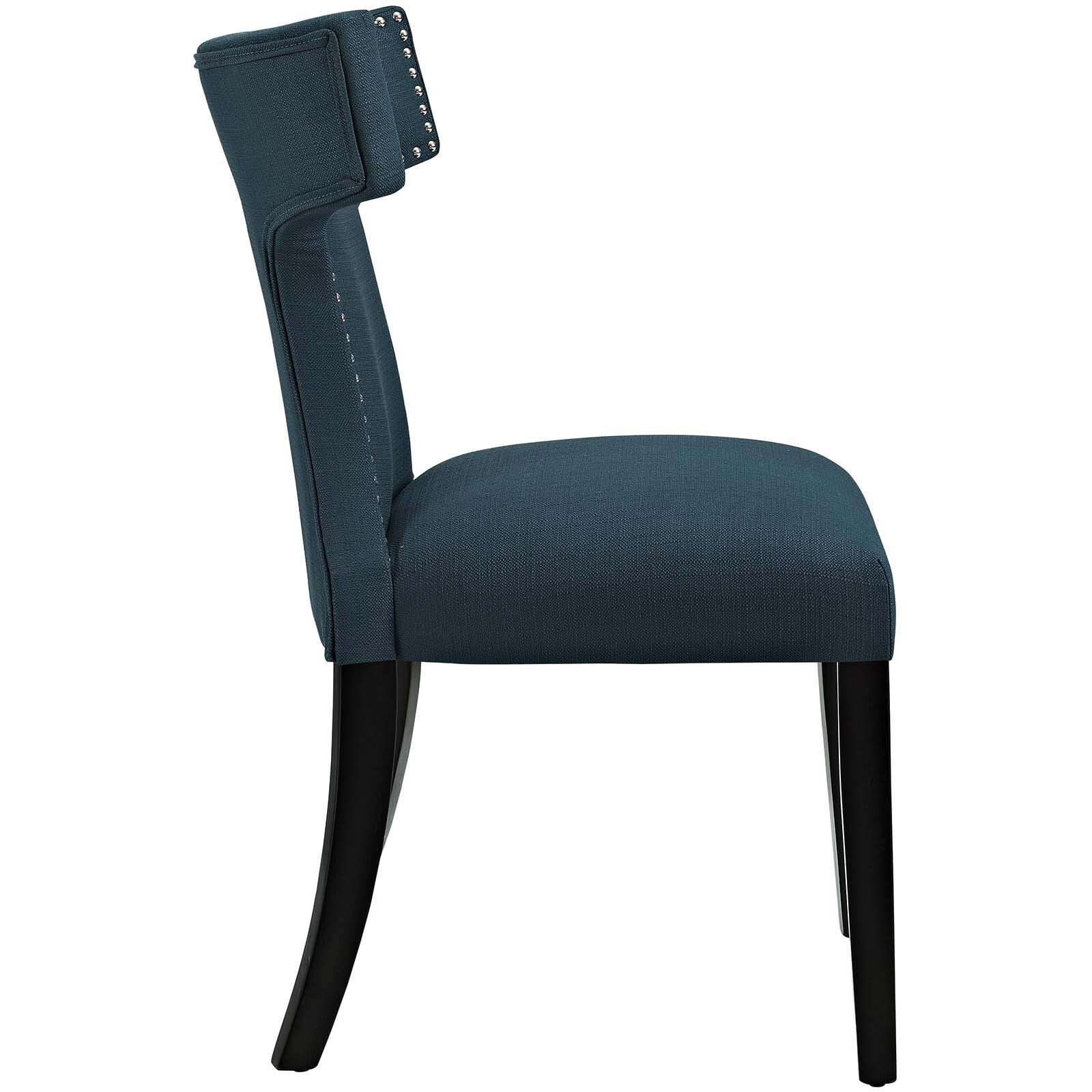 Curve Fabric Dining Chair - Azure