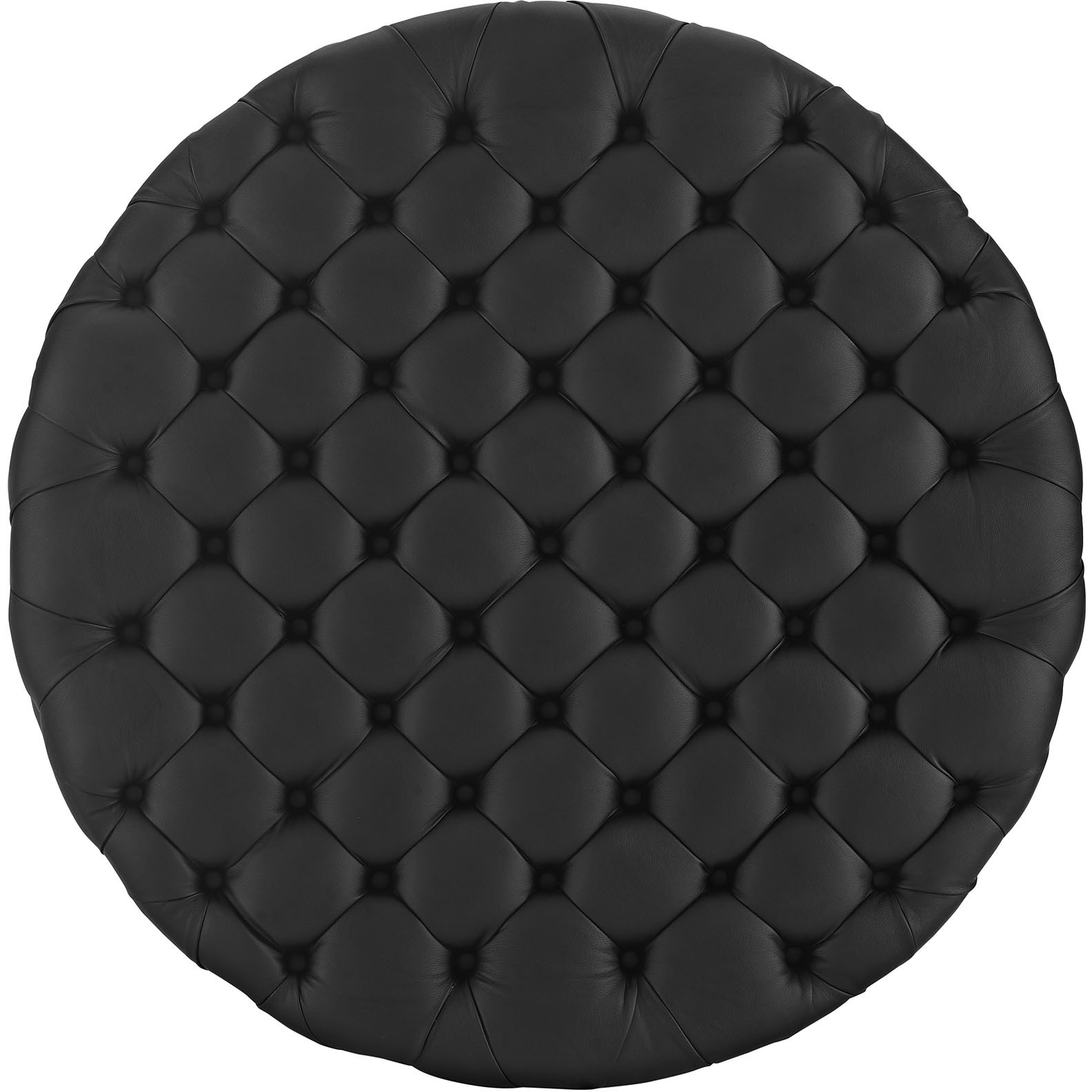 Amour Upholstered Vinyl Ottoman - Black