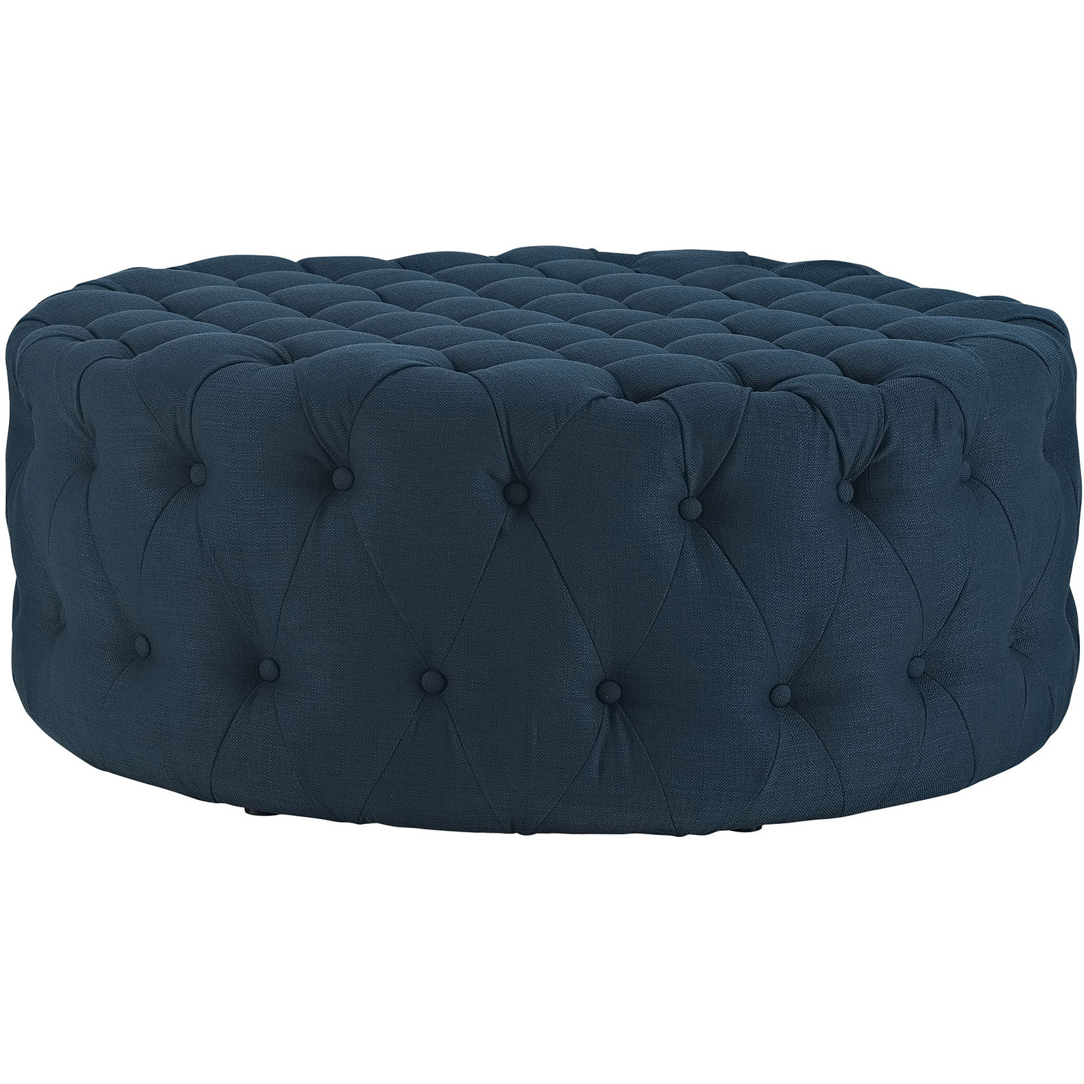 Amour Upholstered Fabric Ottoman - Azure