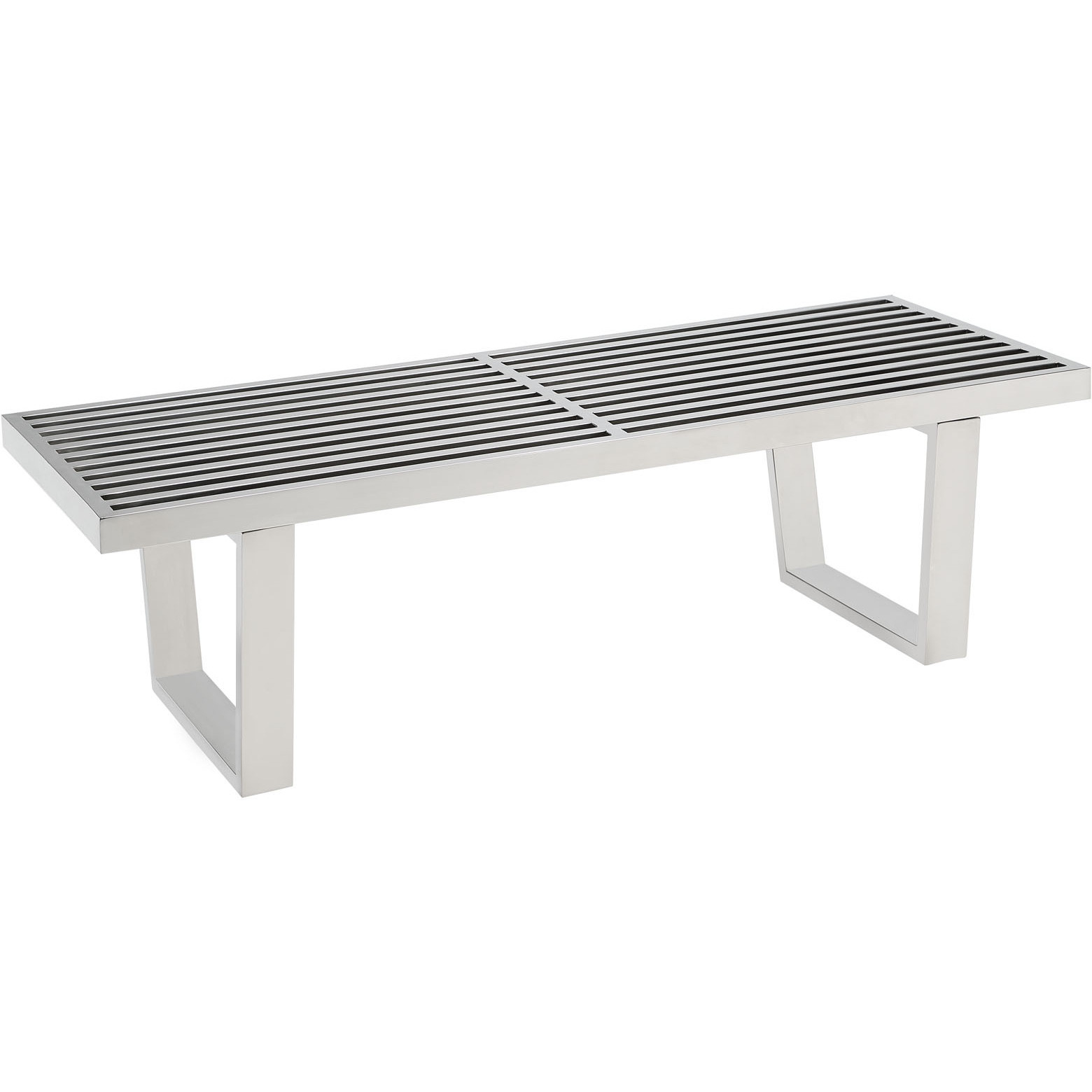 Sauna 4' Stainless Steel Bench - Silver