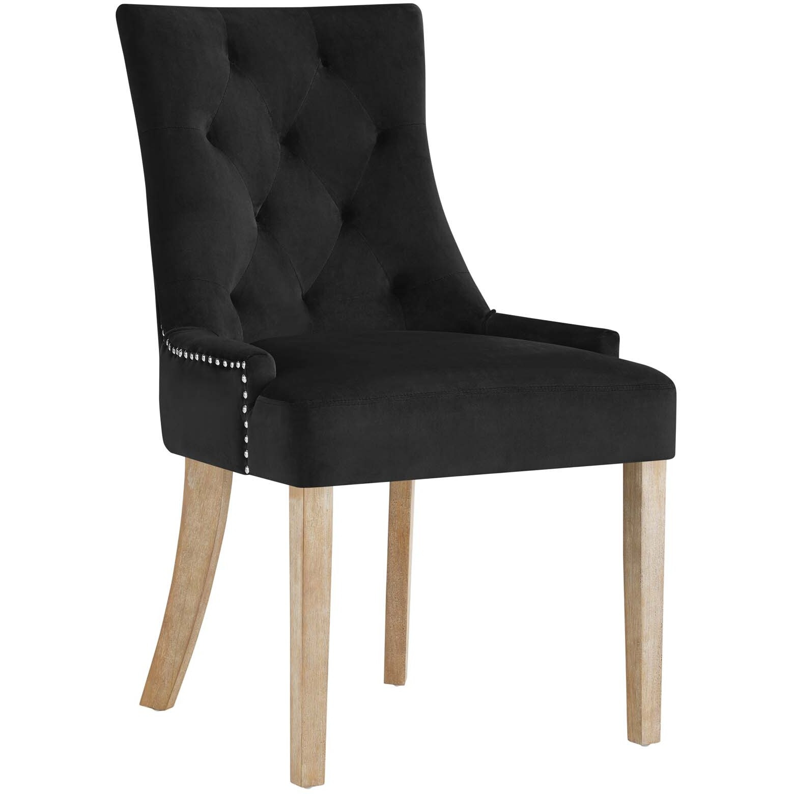 Pose Velvet Dining Chair - Black