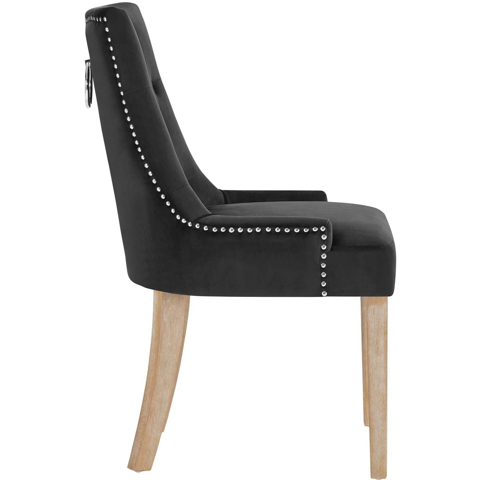 Pose Velvet Dining Chair - Black