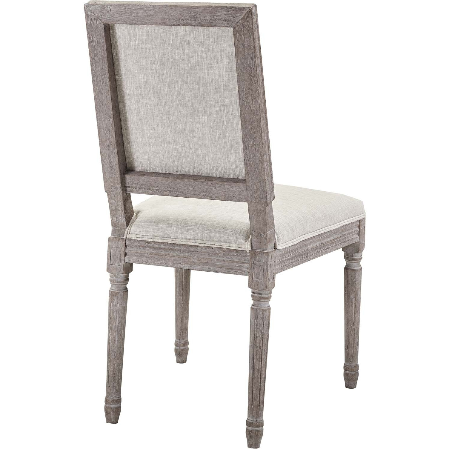 Court Vintage French Upholstered Fabric Dining Side Chair - Beige