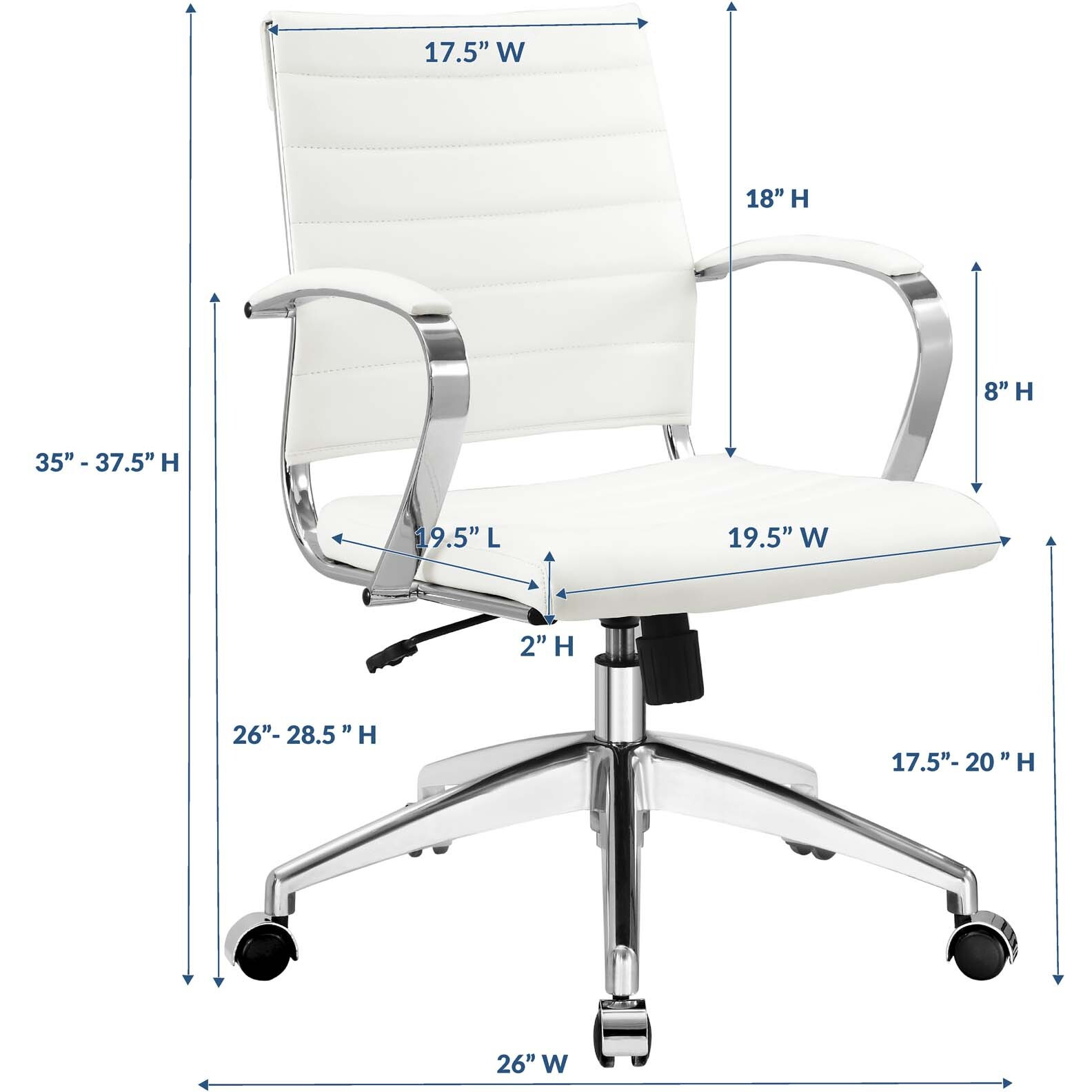 Jive Mid Back Office Chair - White