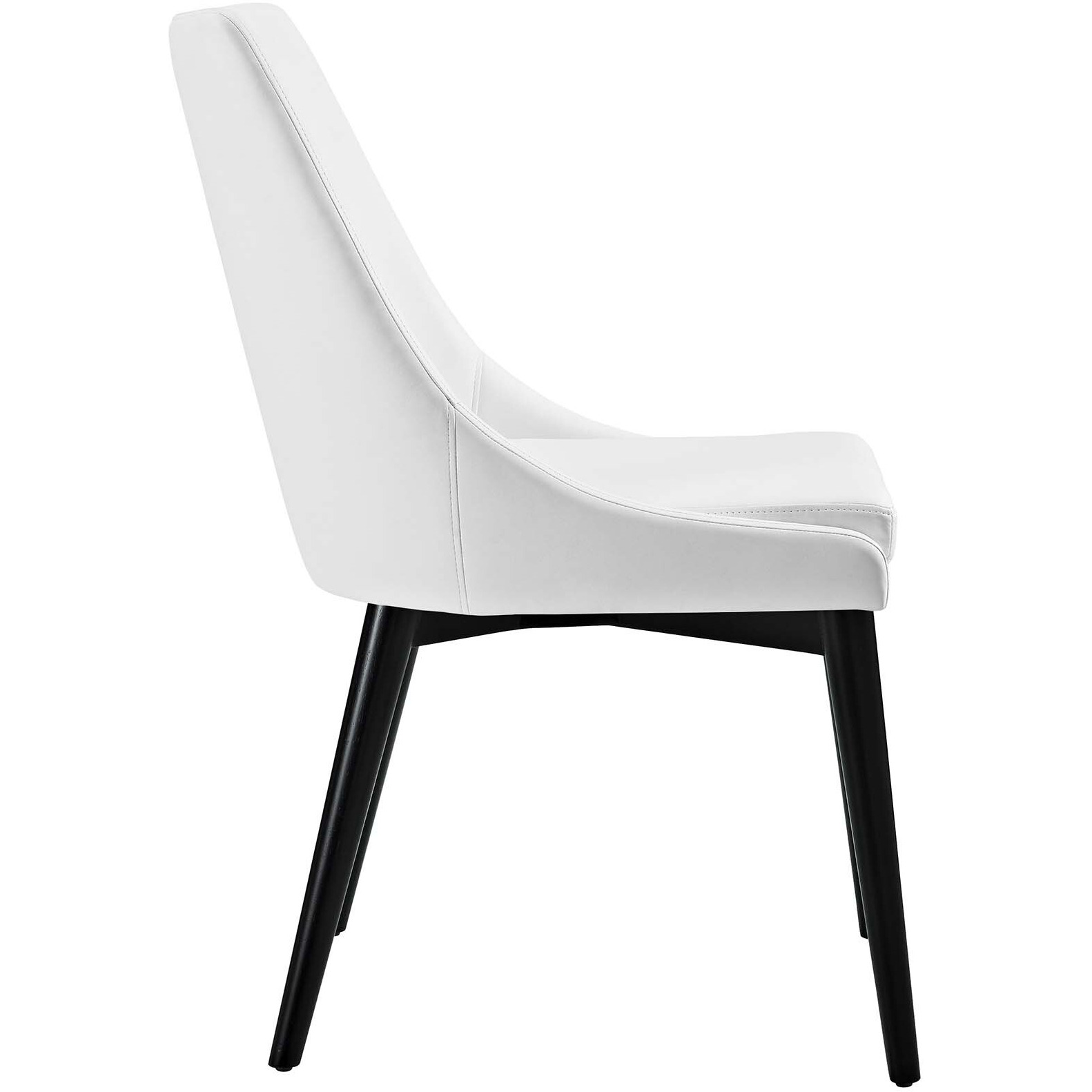 Viscount Dining Side Chair Vinyl Set of 2 - White