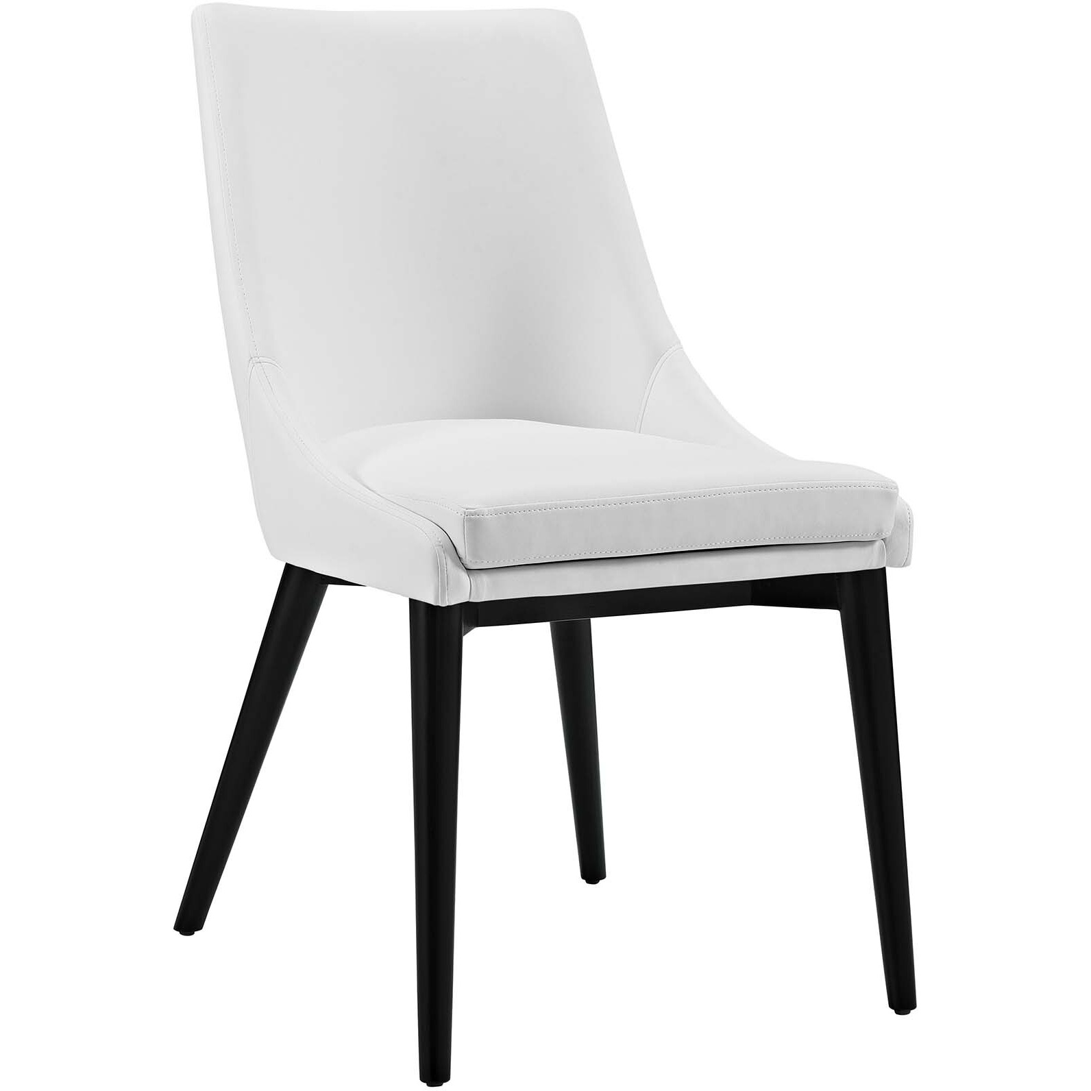 Viscount Dining Side Chair Vinyl Set of 2 - White