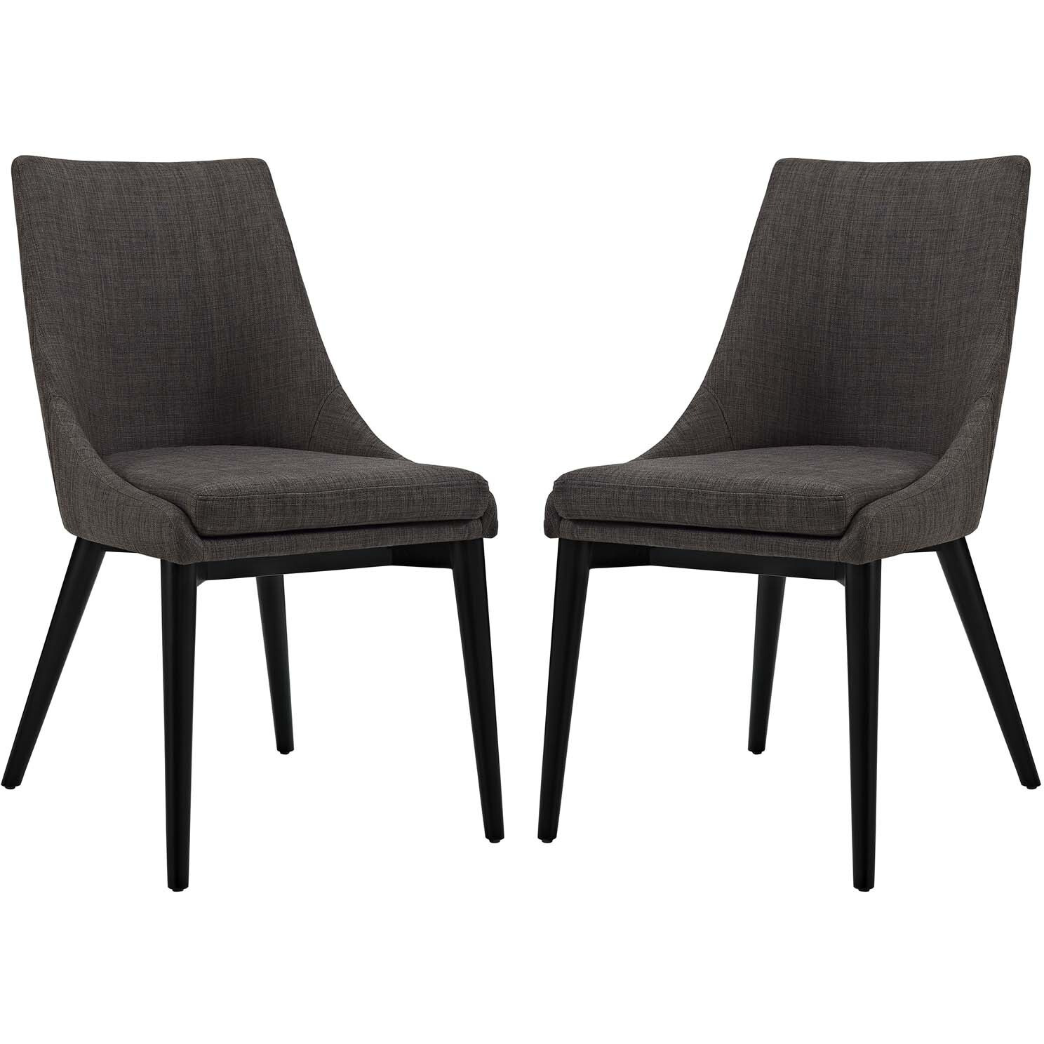 Viscount Dining Side Chair Fabric Set of 2 - Brown