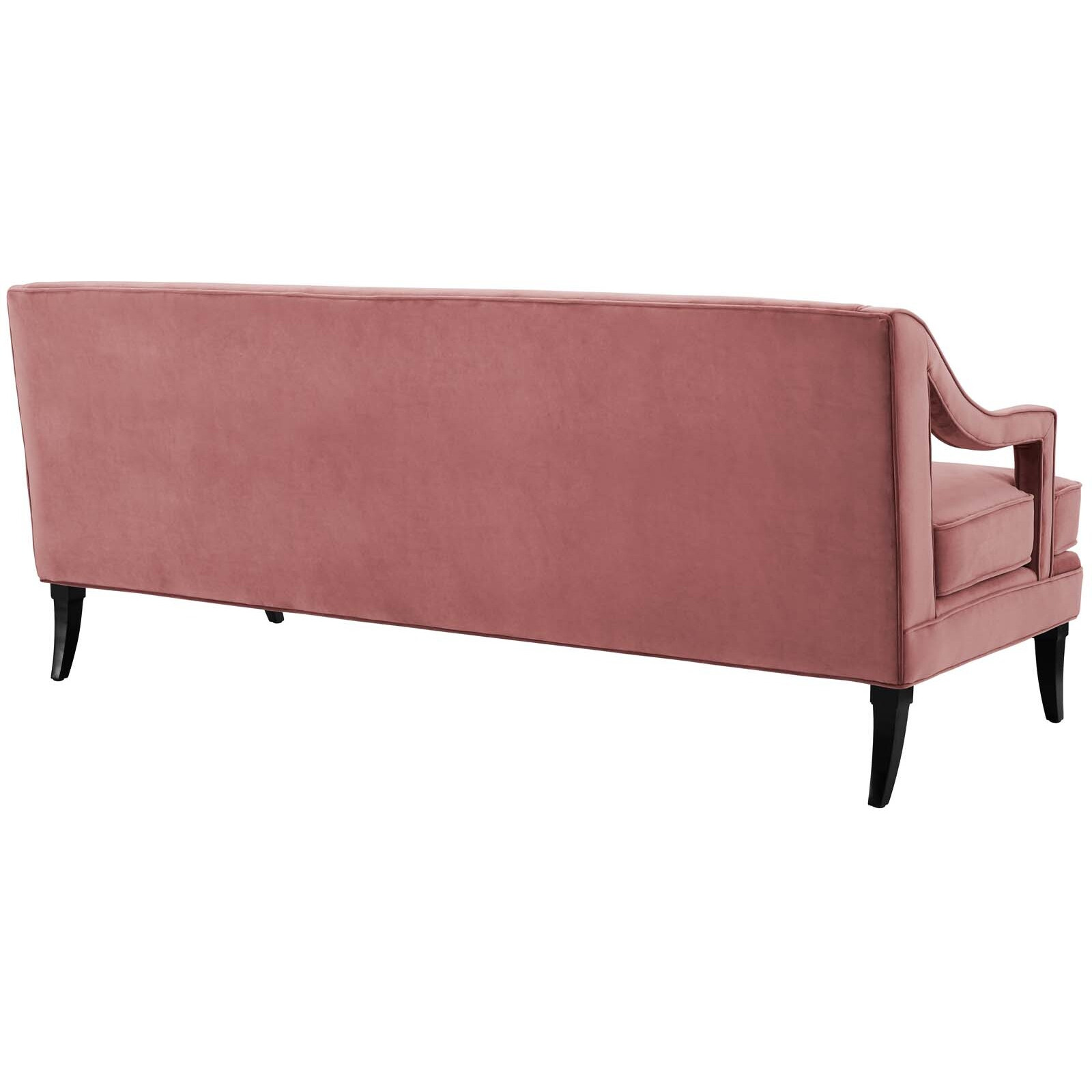 Concur Button Tufted Upholstered Velvet Sofa - Dusty Rose
