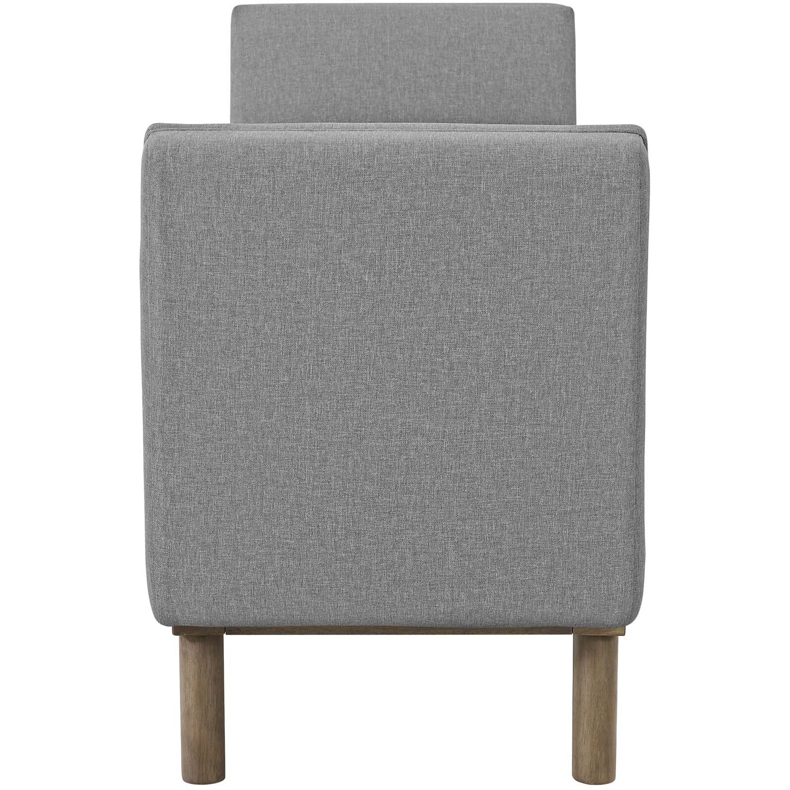 Haven Tufted Button Upholstered Fabric Accent Bench - Light Gray