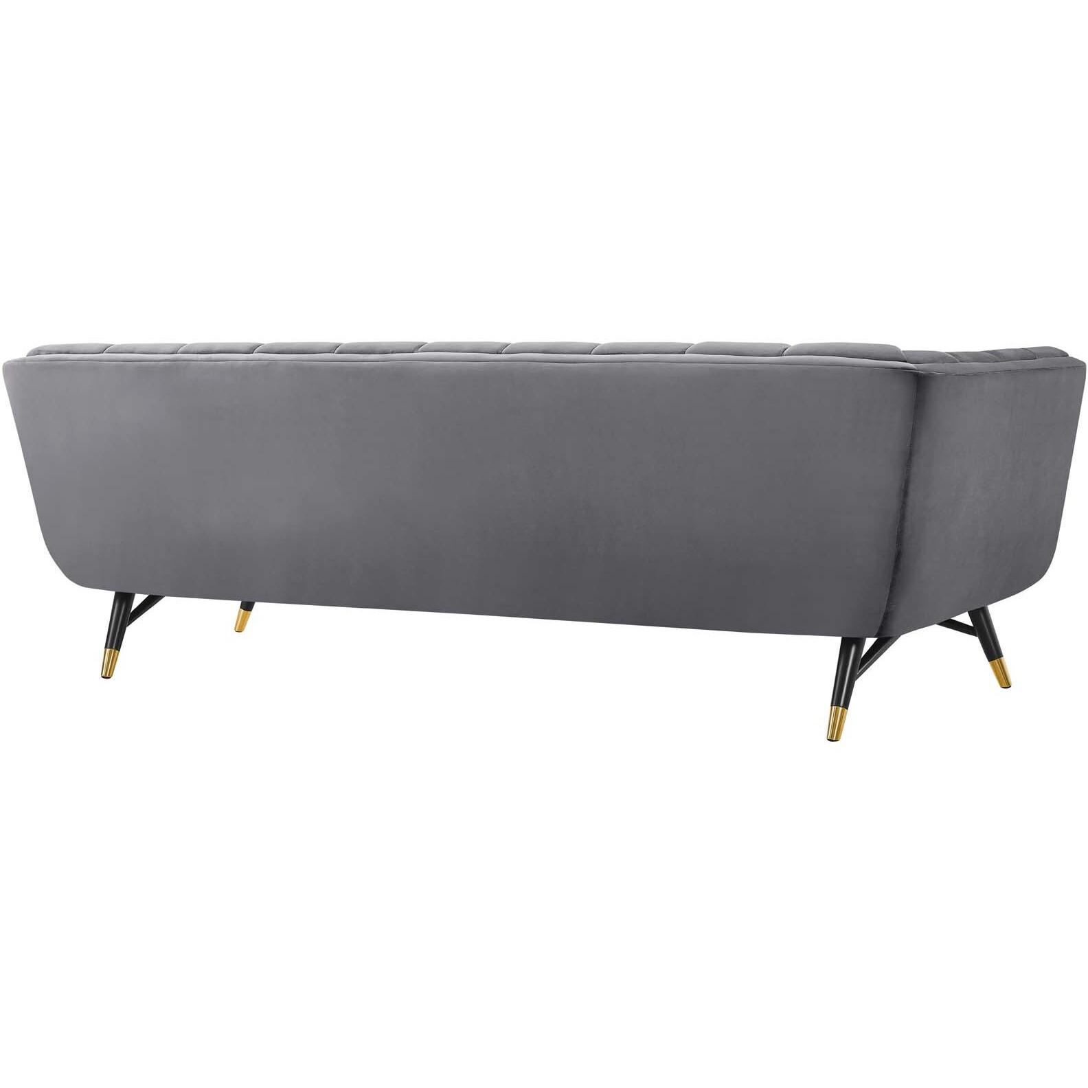 Adept Upholstered Velvet Sofa - Gray