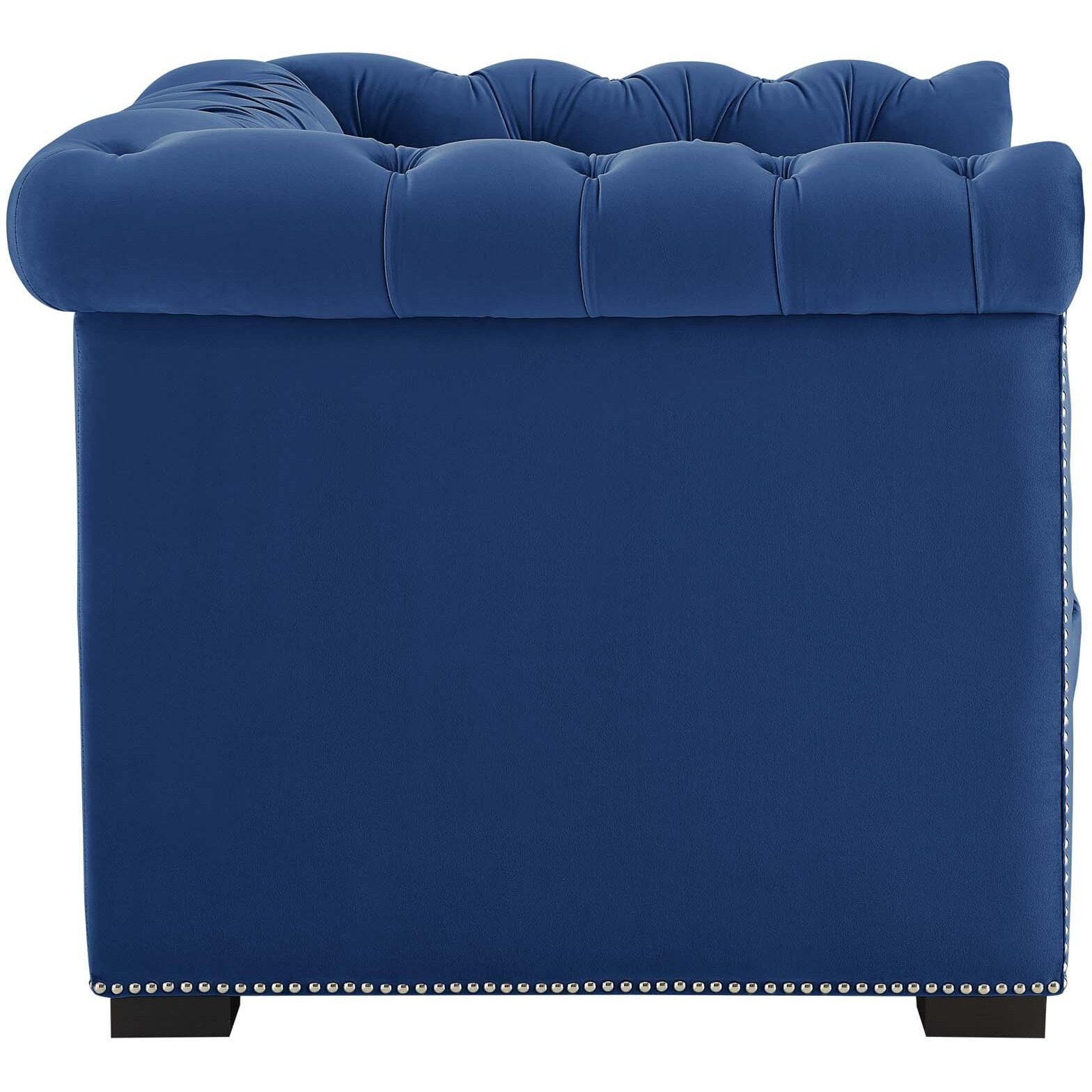 Heritage Upholstered Velvet Armchair - Midnight Blue
