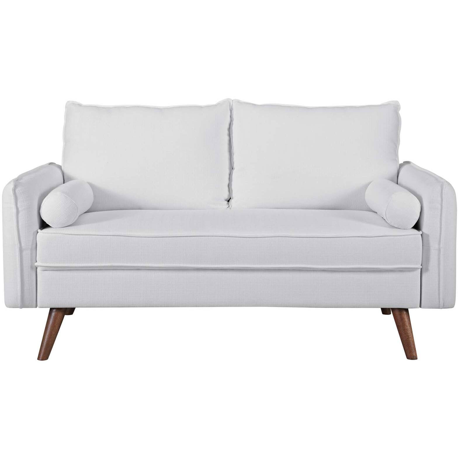 Revive Upholstered Fabric Loveseat - White