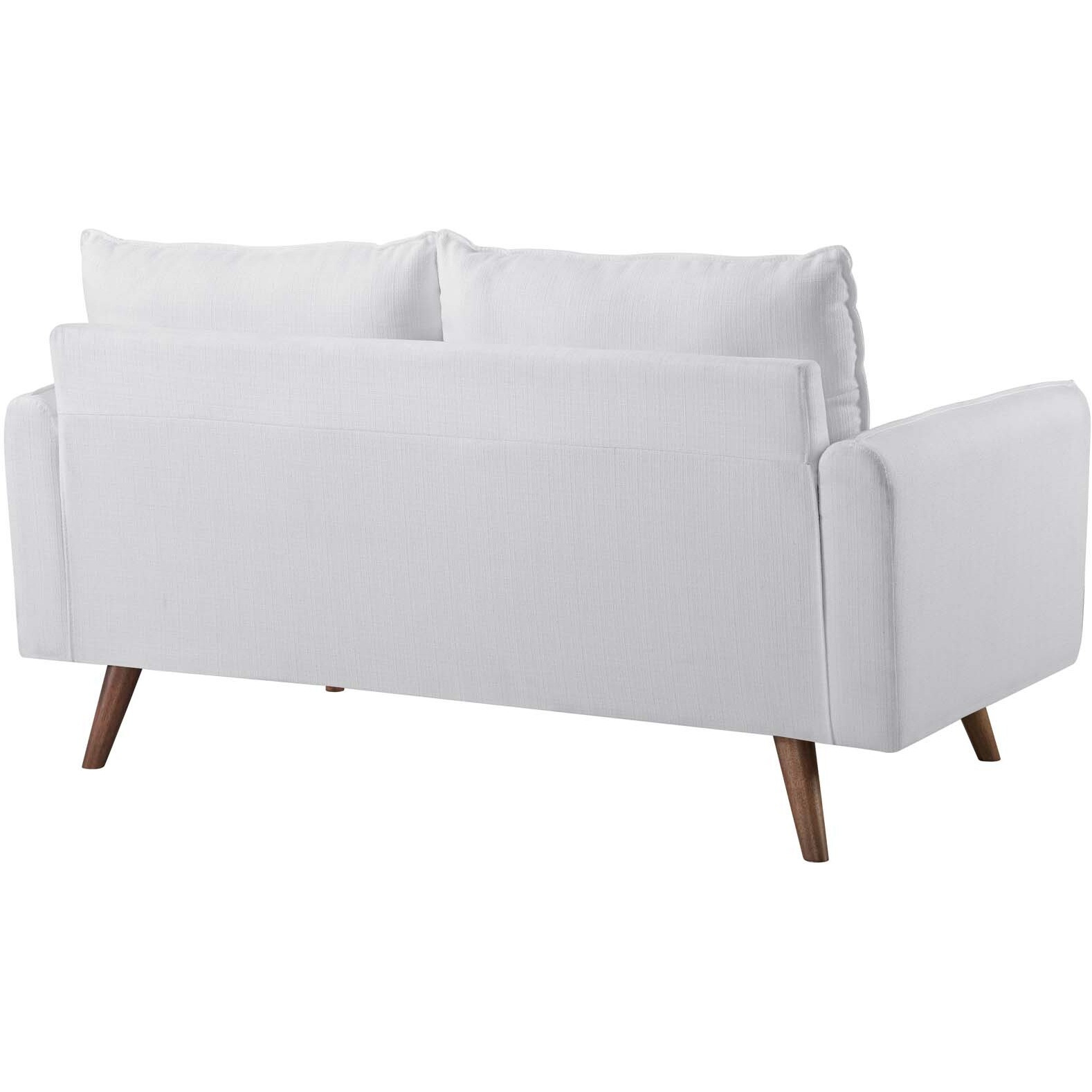 Revive Upholstered Fabric Loveseat - White