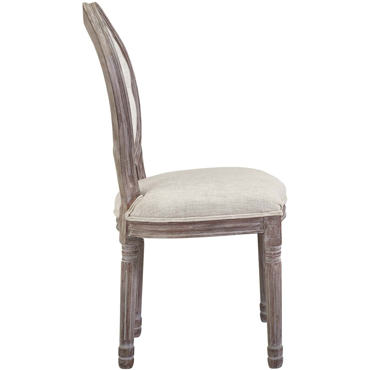 Arise Vintage French Upholstered Fabric Dining Side Chair Set of 2 - Beige