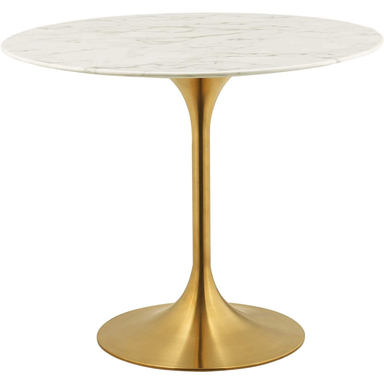Lippa 36" Round Dining Table - Gold White