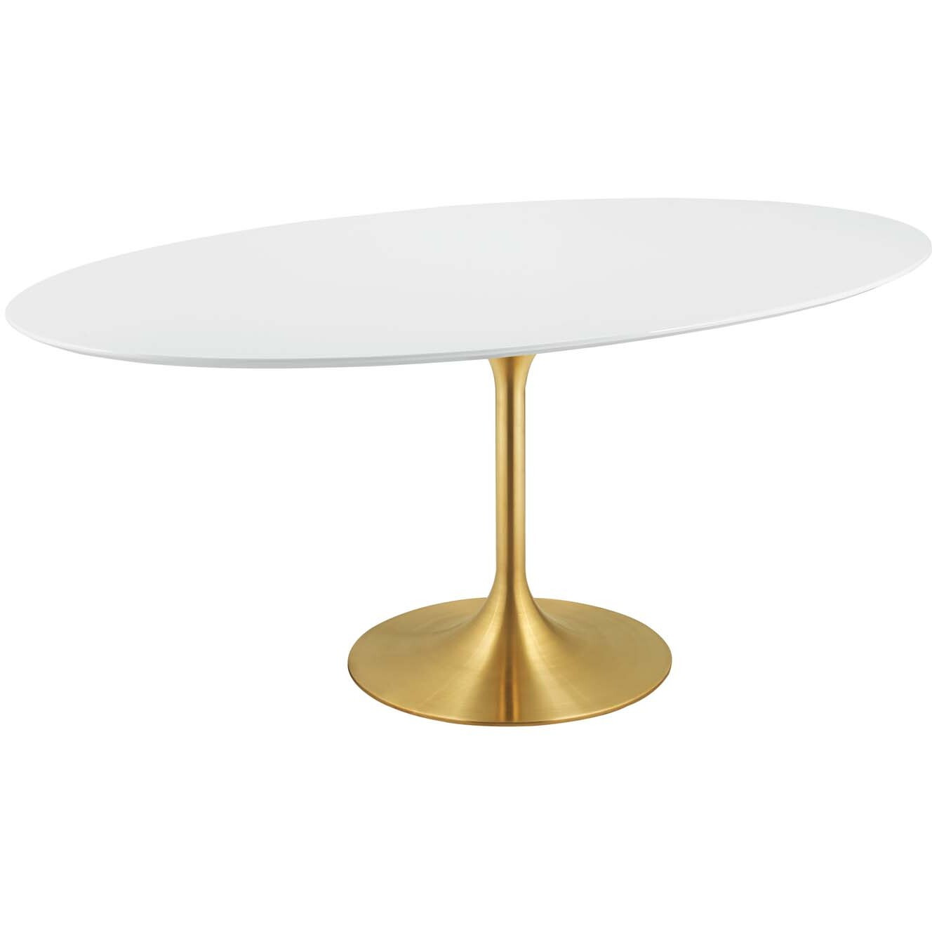 Lippa 78" Oval Dining Table - Gold White