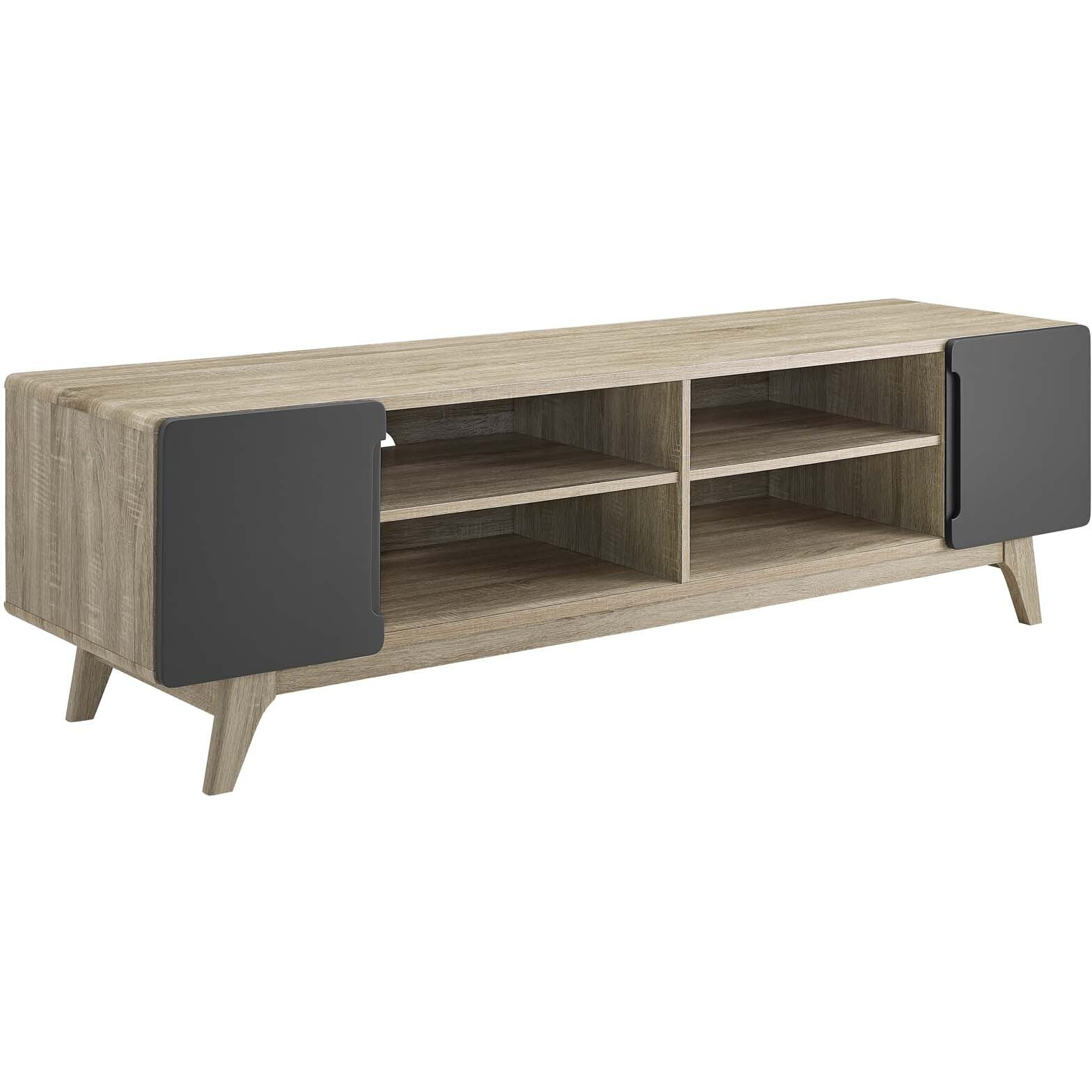 Tread 70" Media Console TV Stand - Natural Gray