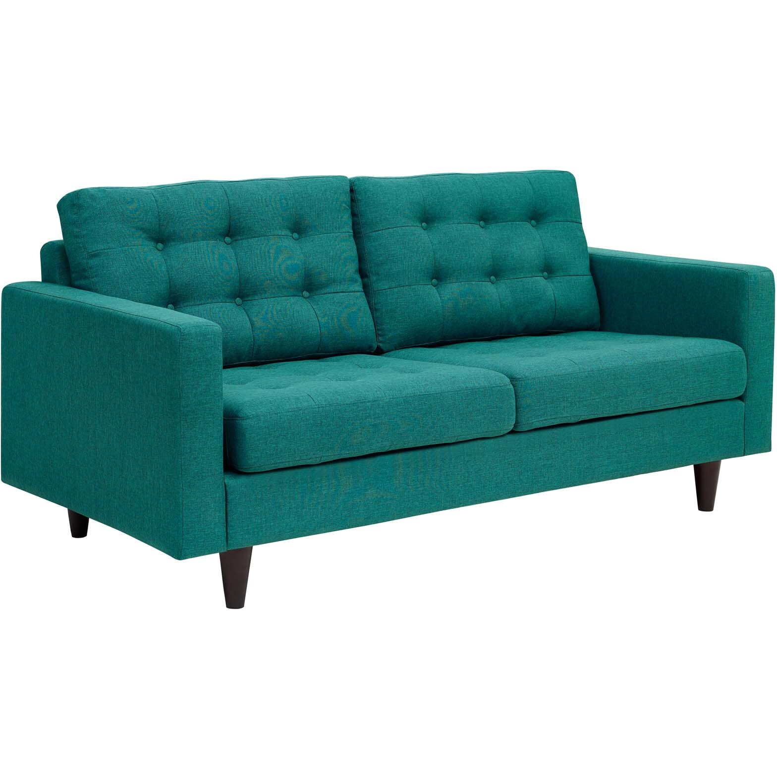 Empress Sofa and Loveseat Set of 2 - Teal