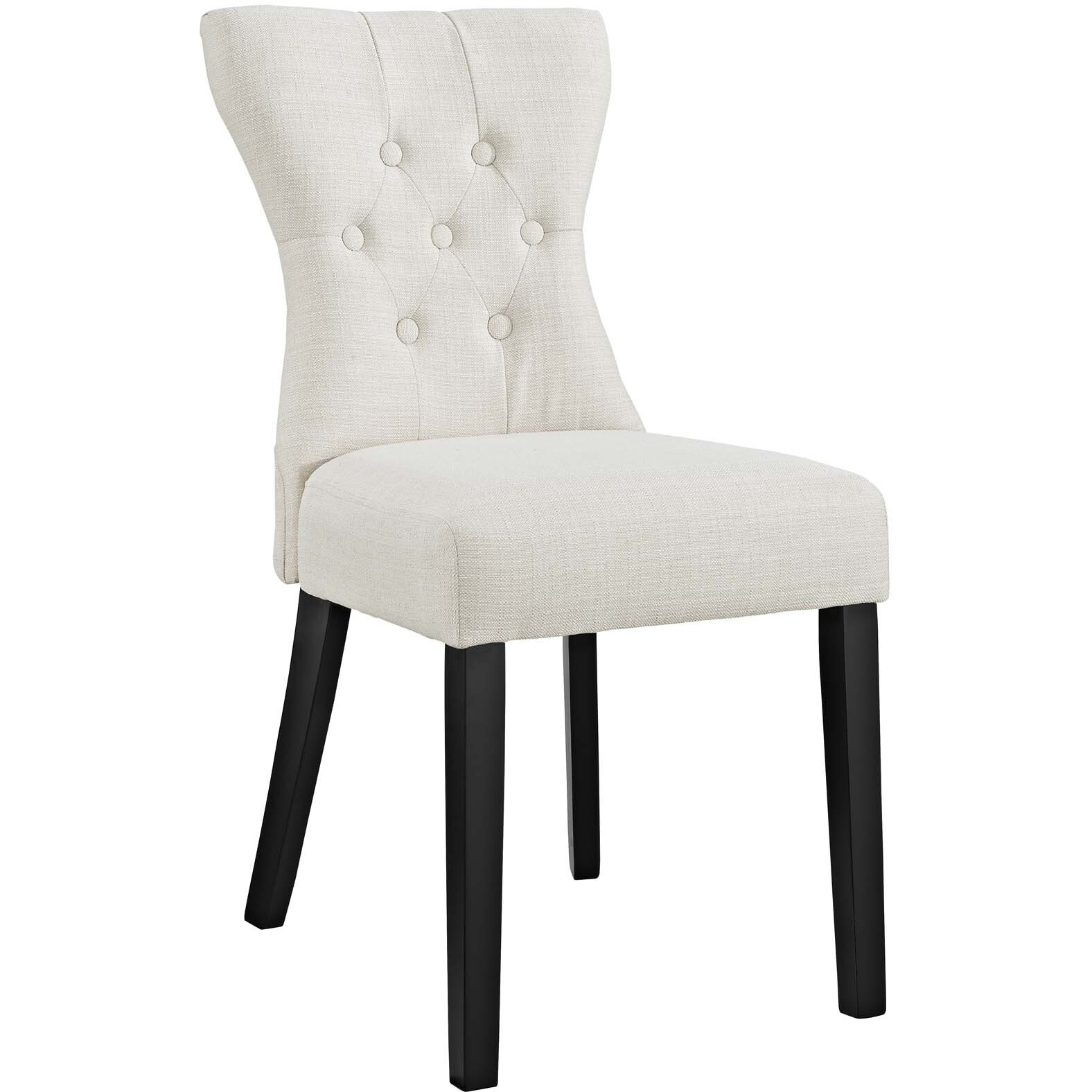 Silhouette Dining Side Chairs Upholstered Fabric Set of 4 - Beige