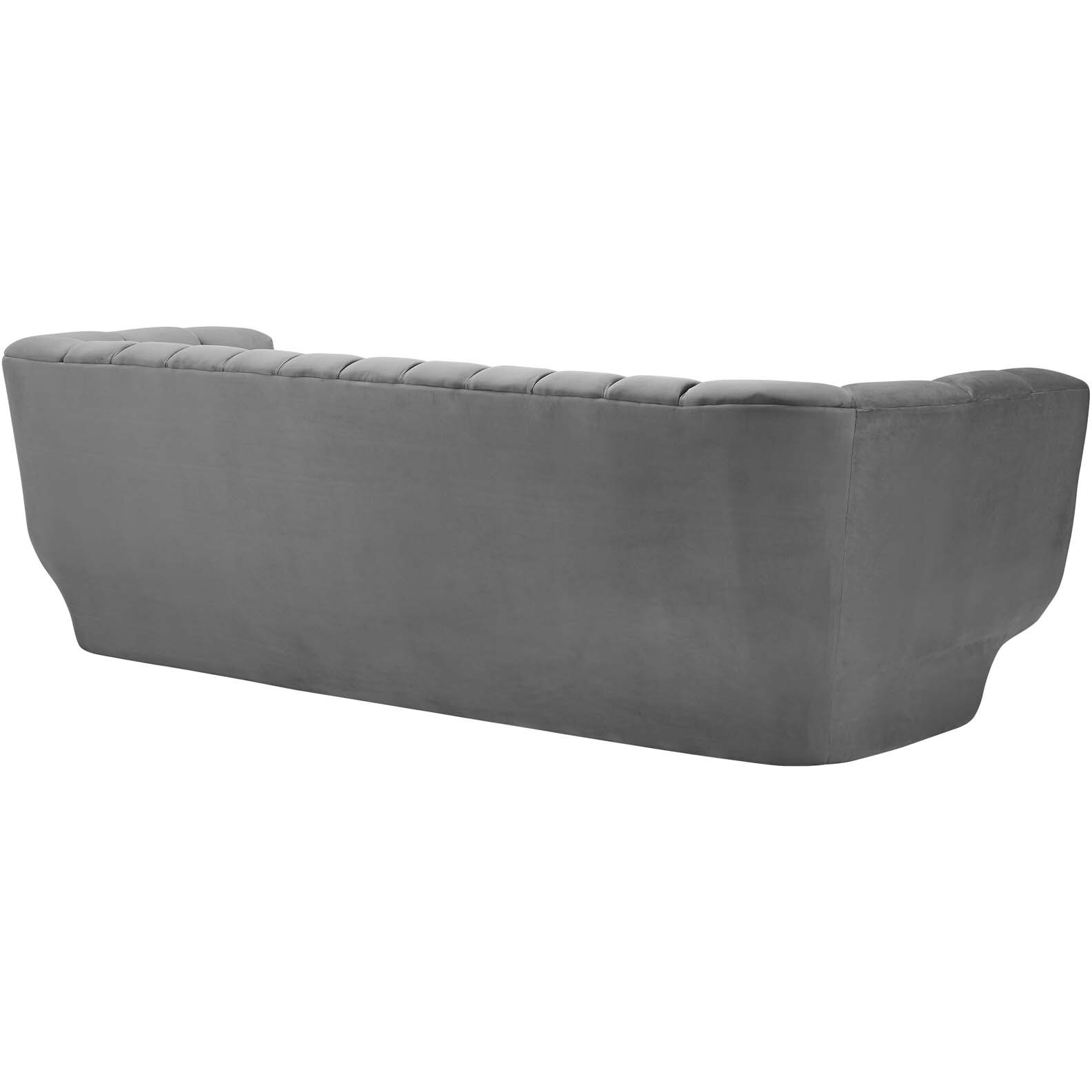 Entertain Vertical Channel Tufted Performance Velvet Sofa - Gray