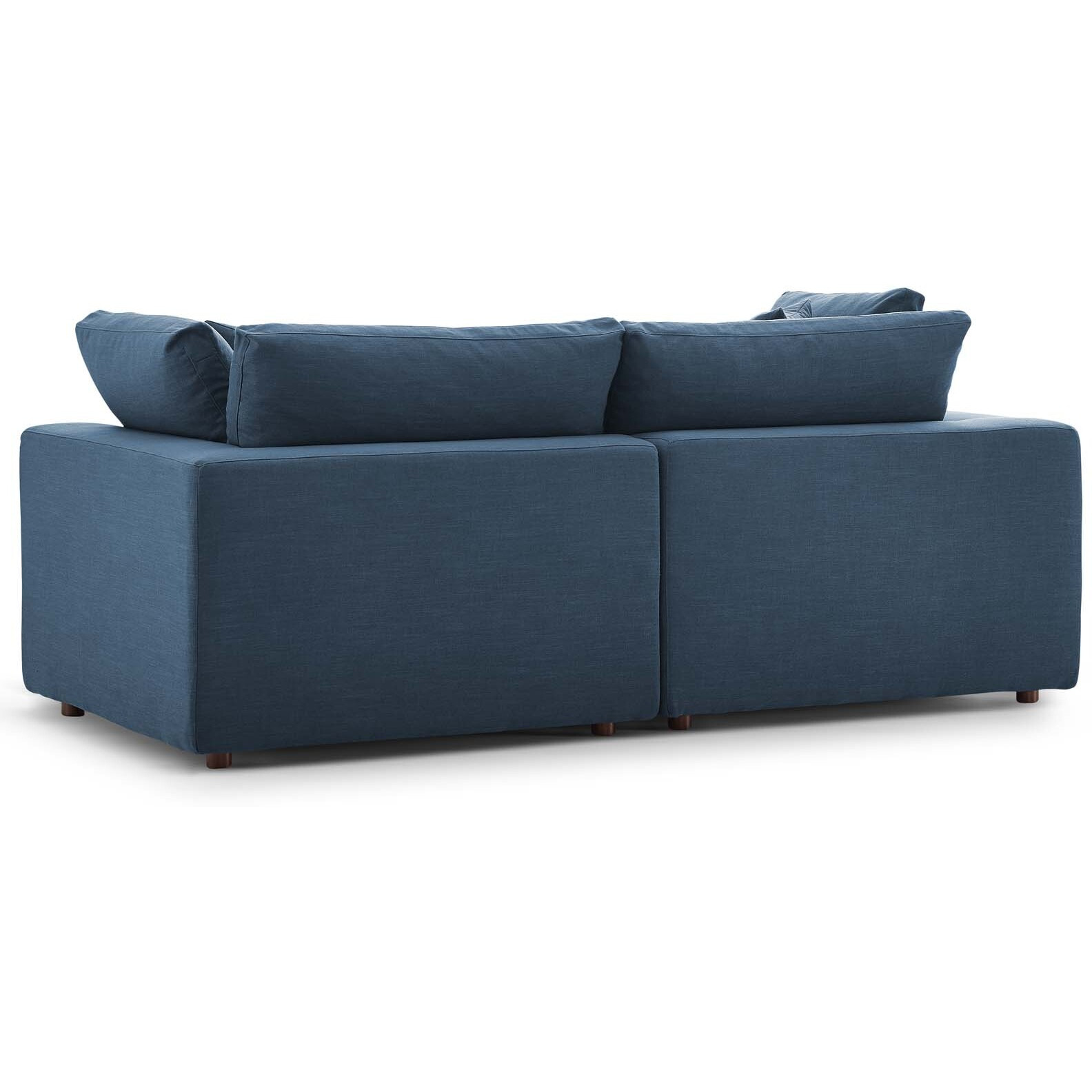 Commix Down Filled Overstuffed 2 Piece Sectional Sofa Set - Azure