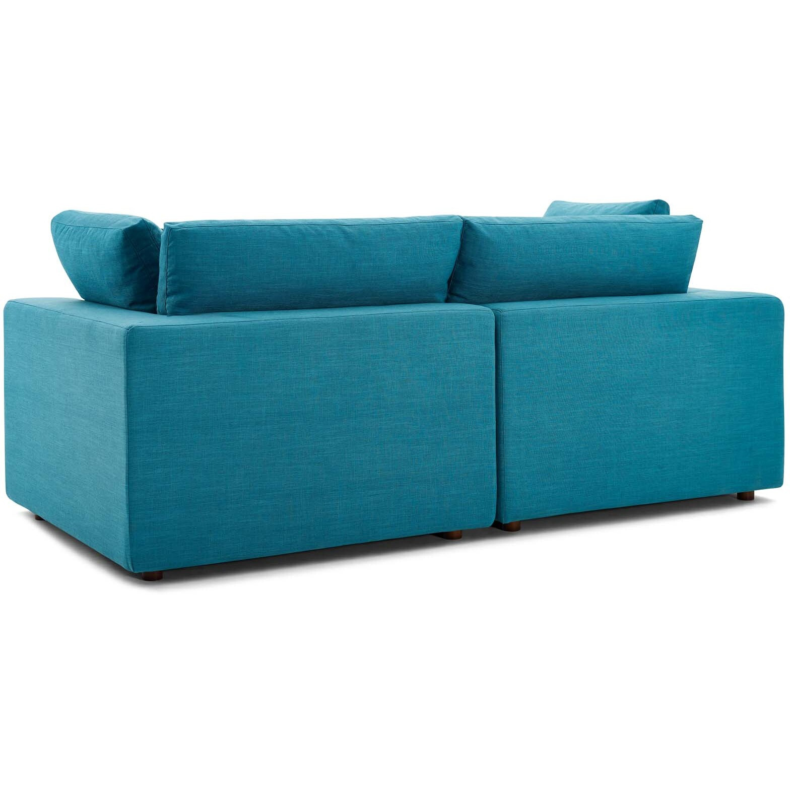 Commix Down Filled Overstuffed 2 Piece Sectional Sofa Set - Teal