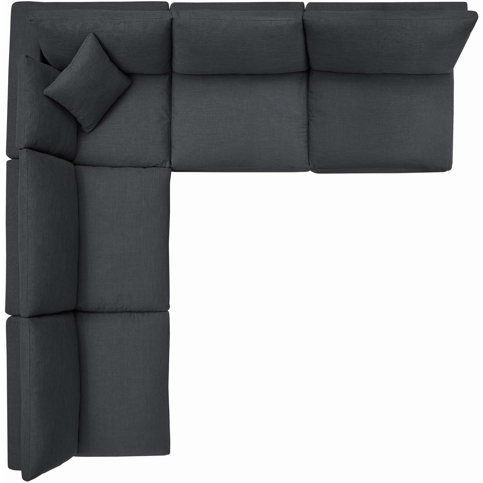 Commix Down Filled Overstuffed 5 Piece Sectional Sofa Set - Gray