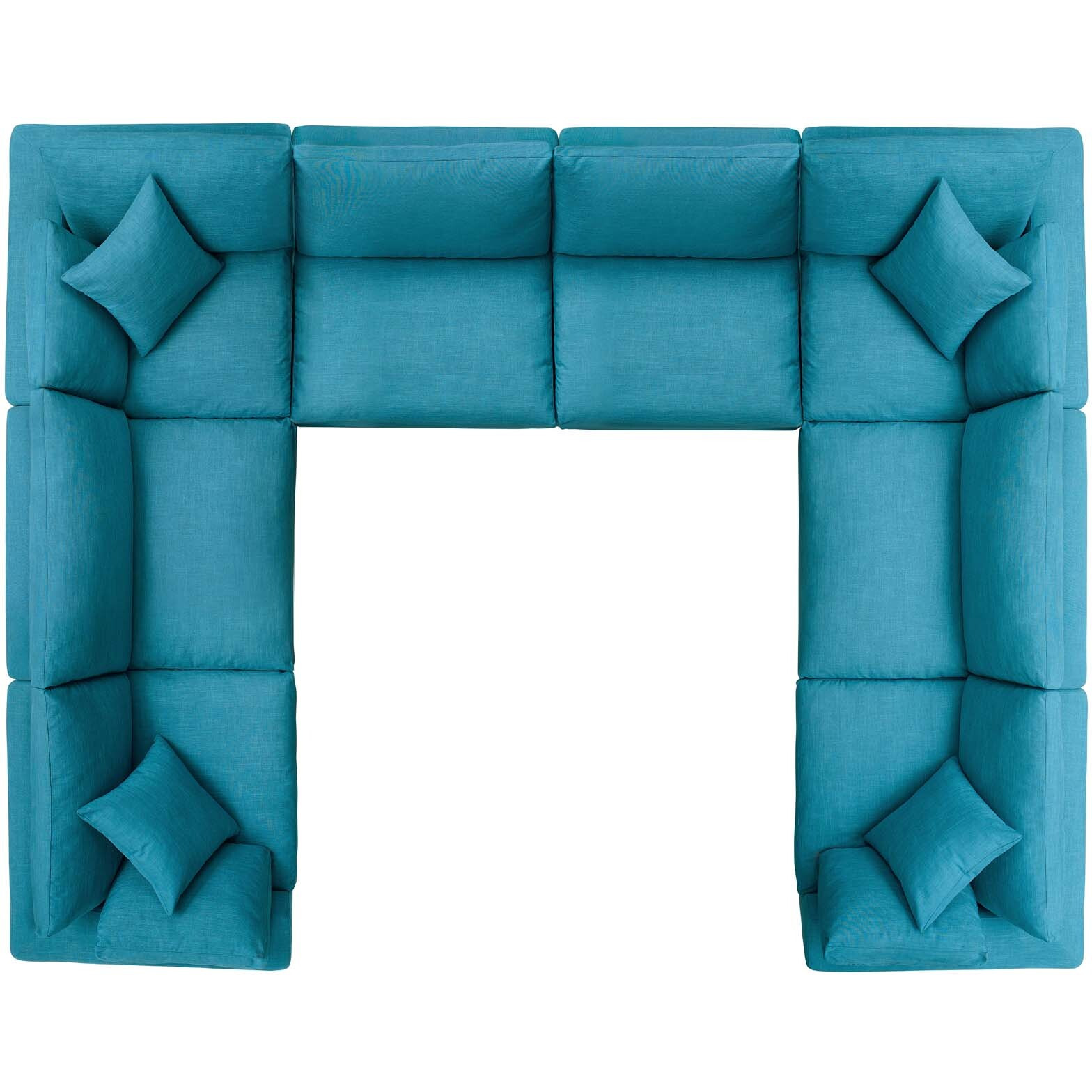Commix Down Filled Overstuffed 8 Piece Sectional Sofa Set - Teal