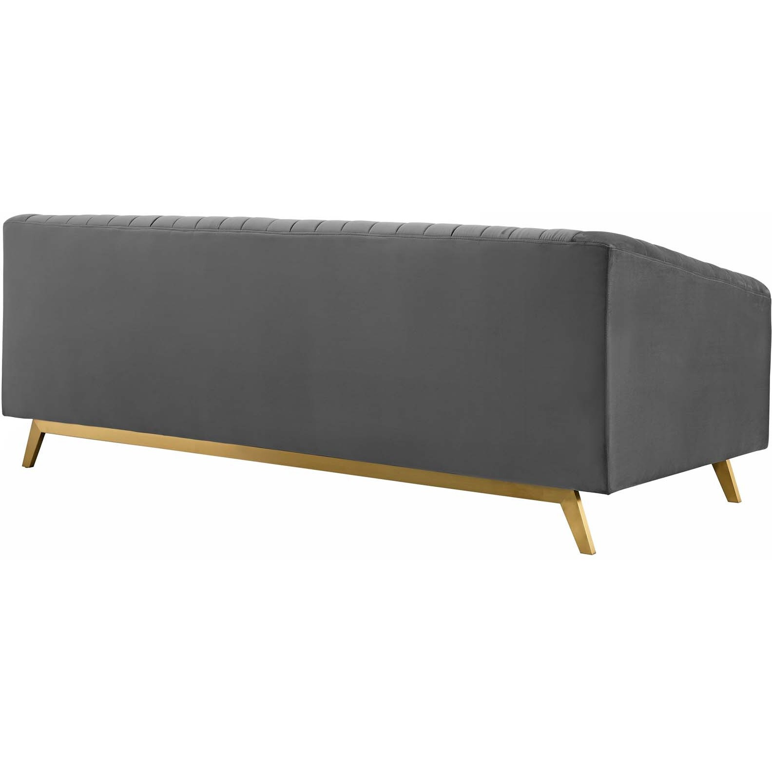 Valiant Vertical Channel Tufted Performance Velvet Loveseat - Gray