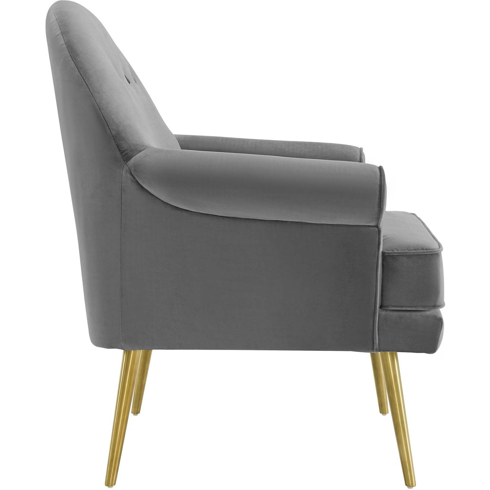 Revive Tufted Button Accent Performance Velvet Armchair - Gray