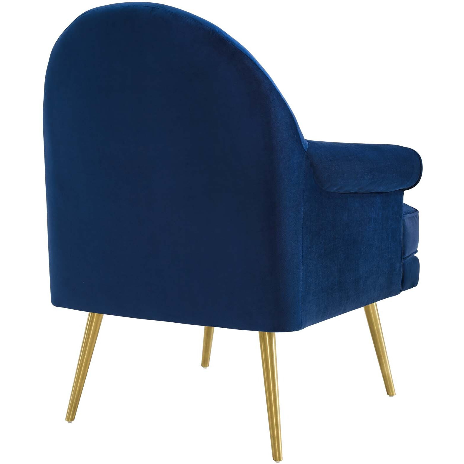 Revive Tufted Button Accent Performance Velvet Armchair - Navy