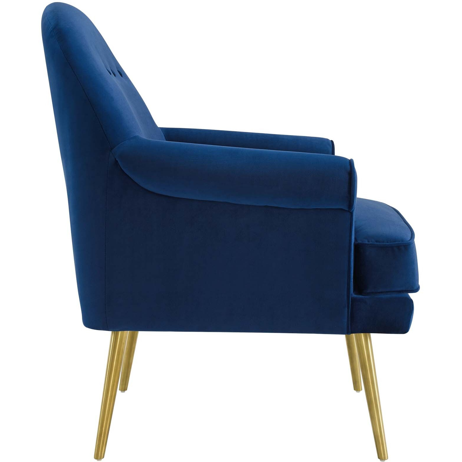 Revive Tufted Button Accent Performance Velvet Armchair - Navy