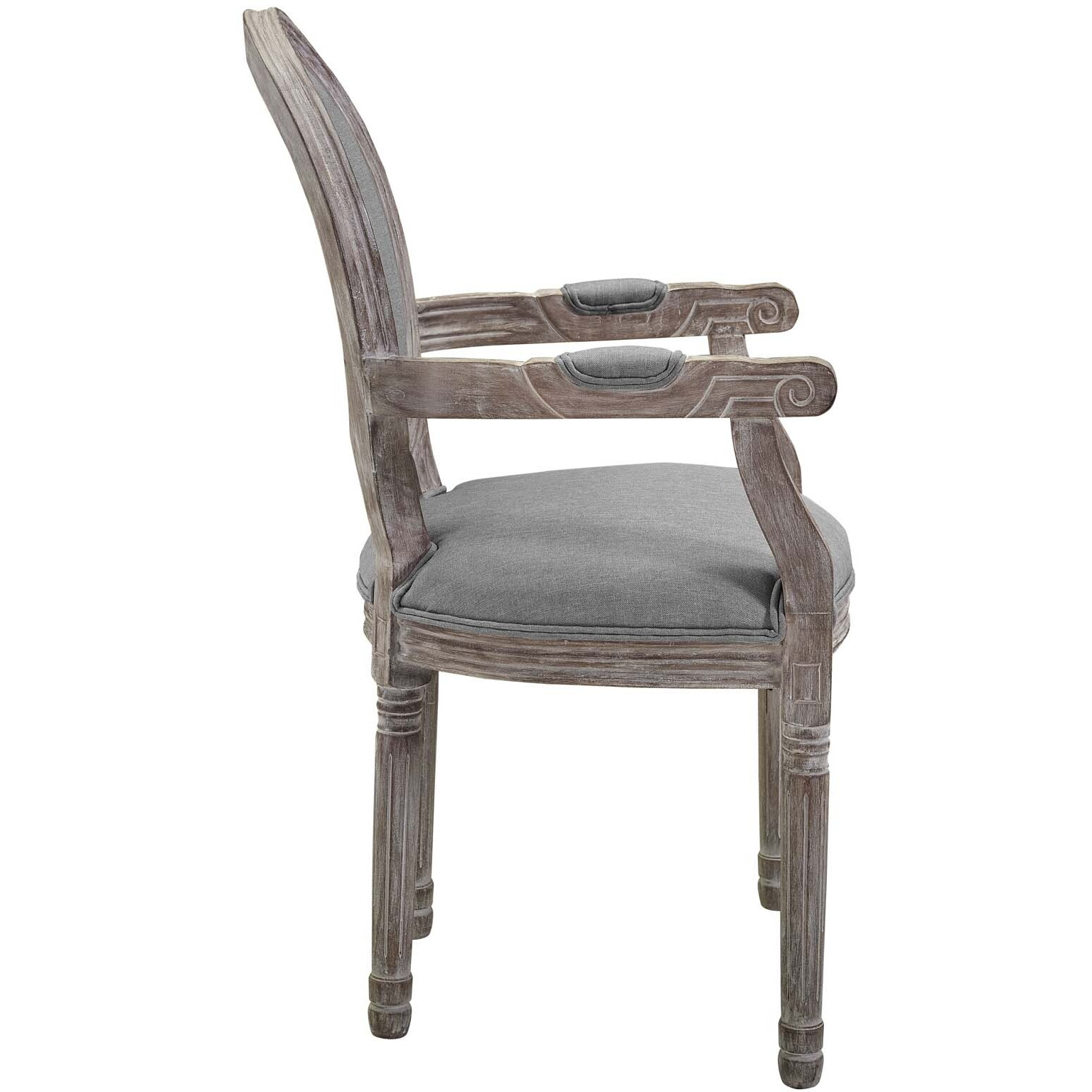 Emanate Dining Armchair Upholstered Fabric Set of 4 - Light Gray