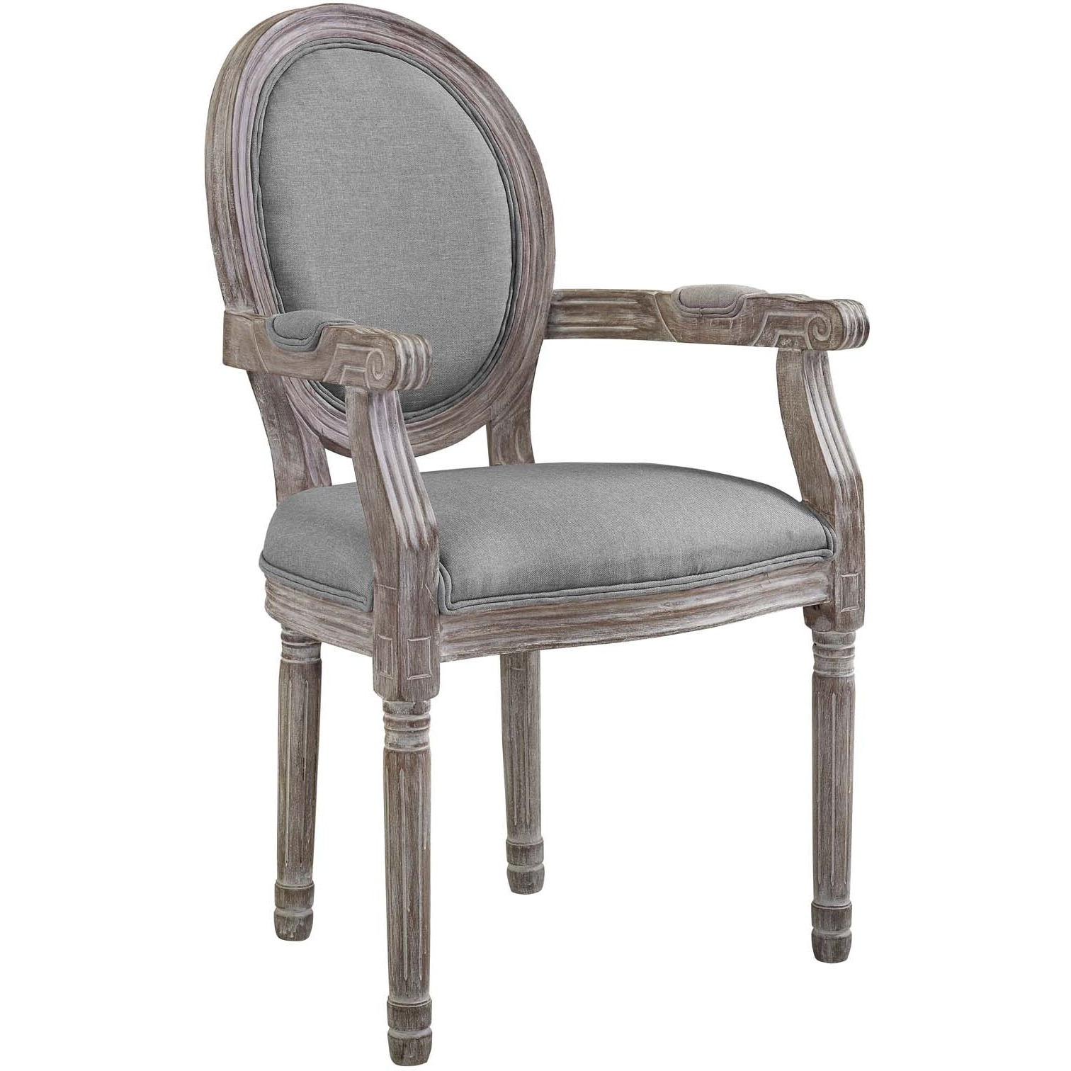 Emanate Dining Armchair Upholstered Fabric Set of 4 - Light Gray