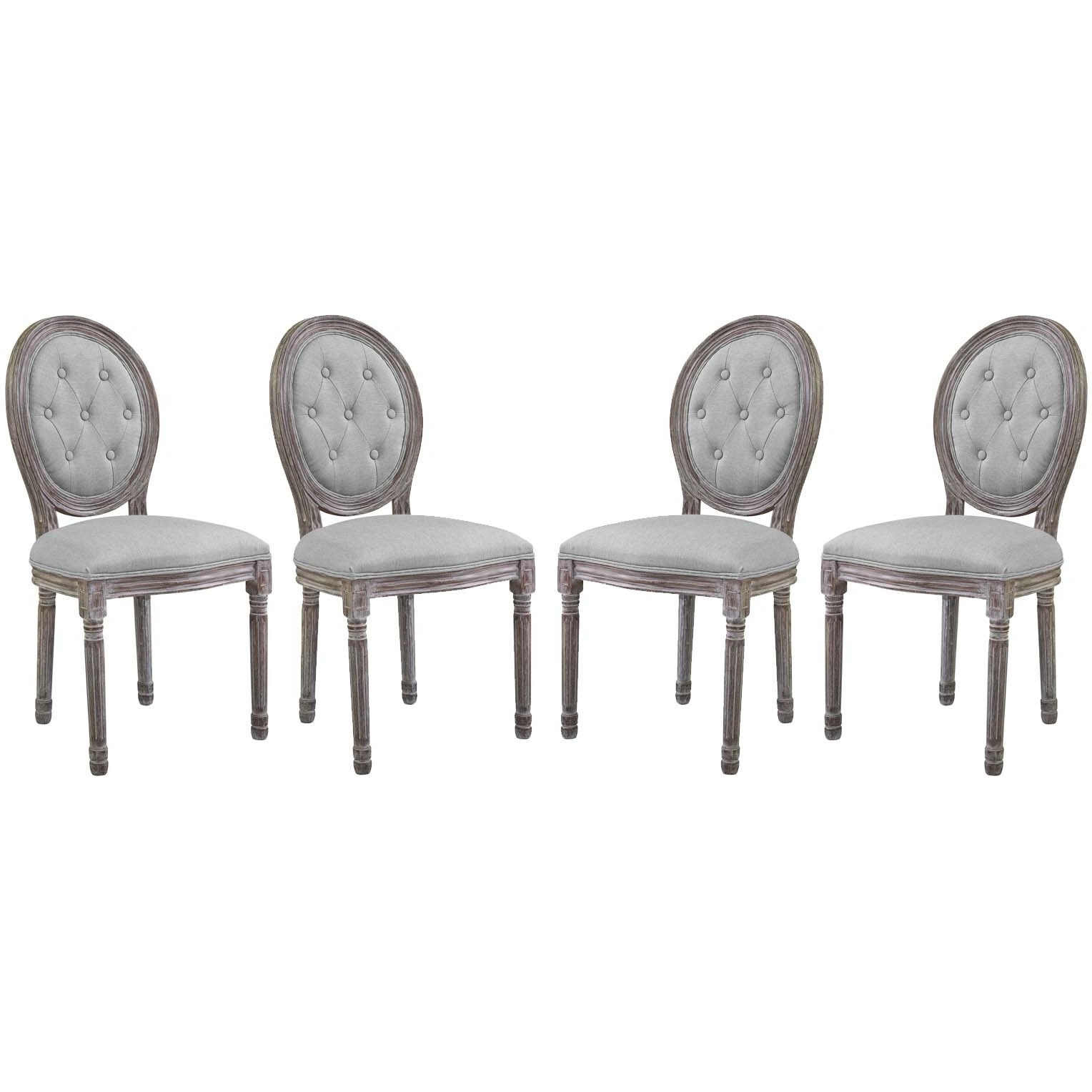 Arise Dining Side Chair Upholstered Fabric Set of 4 - Light Gray