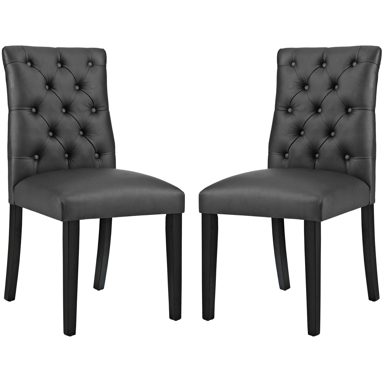 Duchess Dining Chair Vinyl Set of 2 - Black
