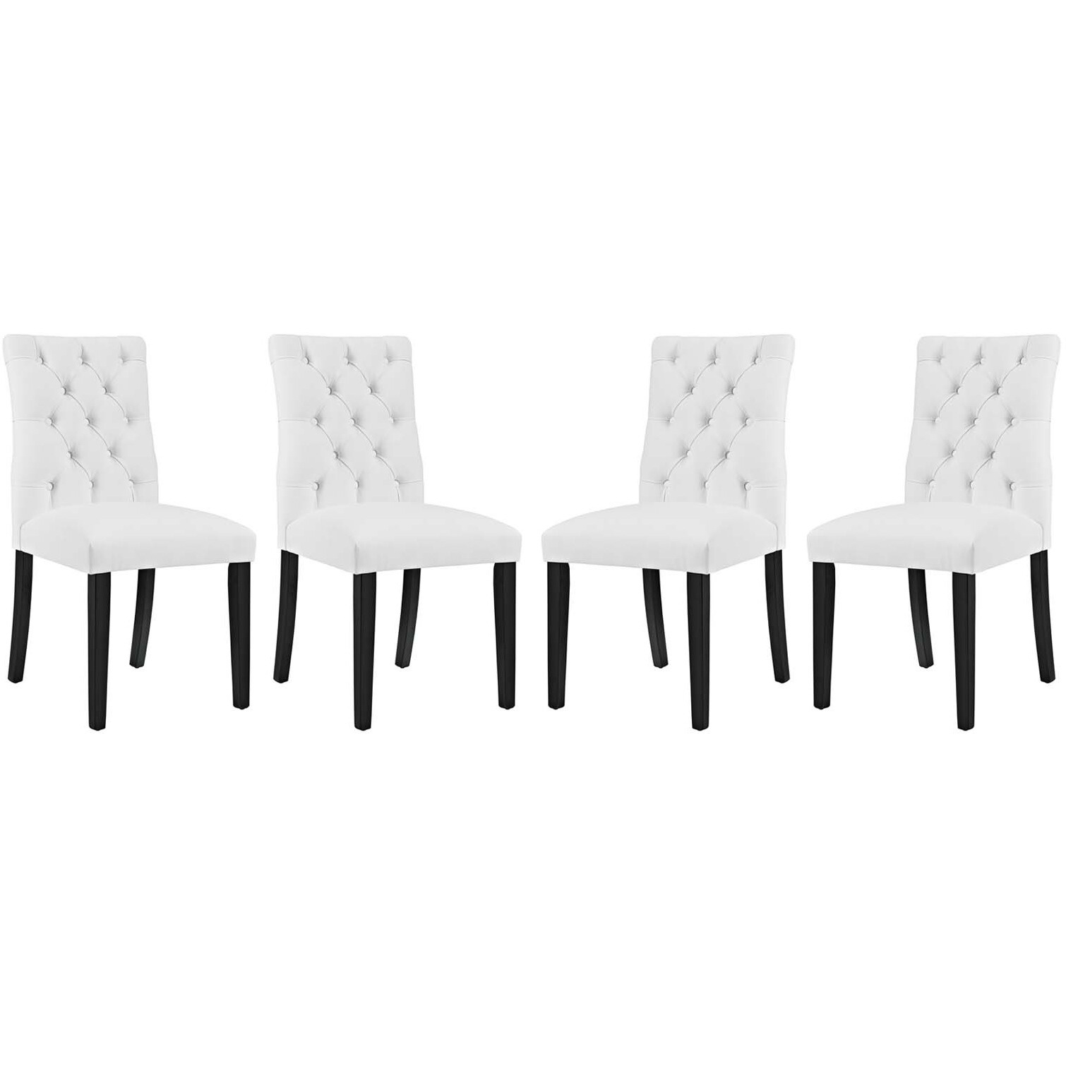Duchess Dining Chair Vinyl Set of 4 - White