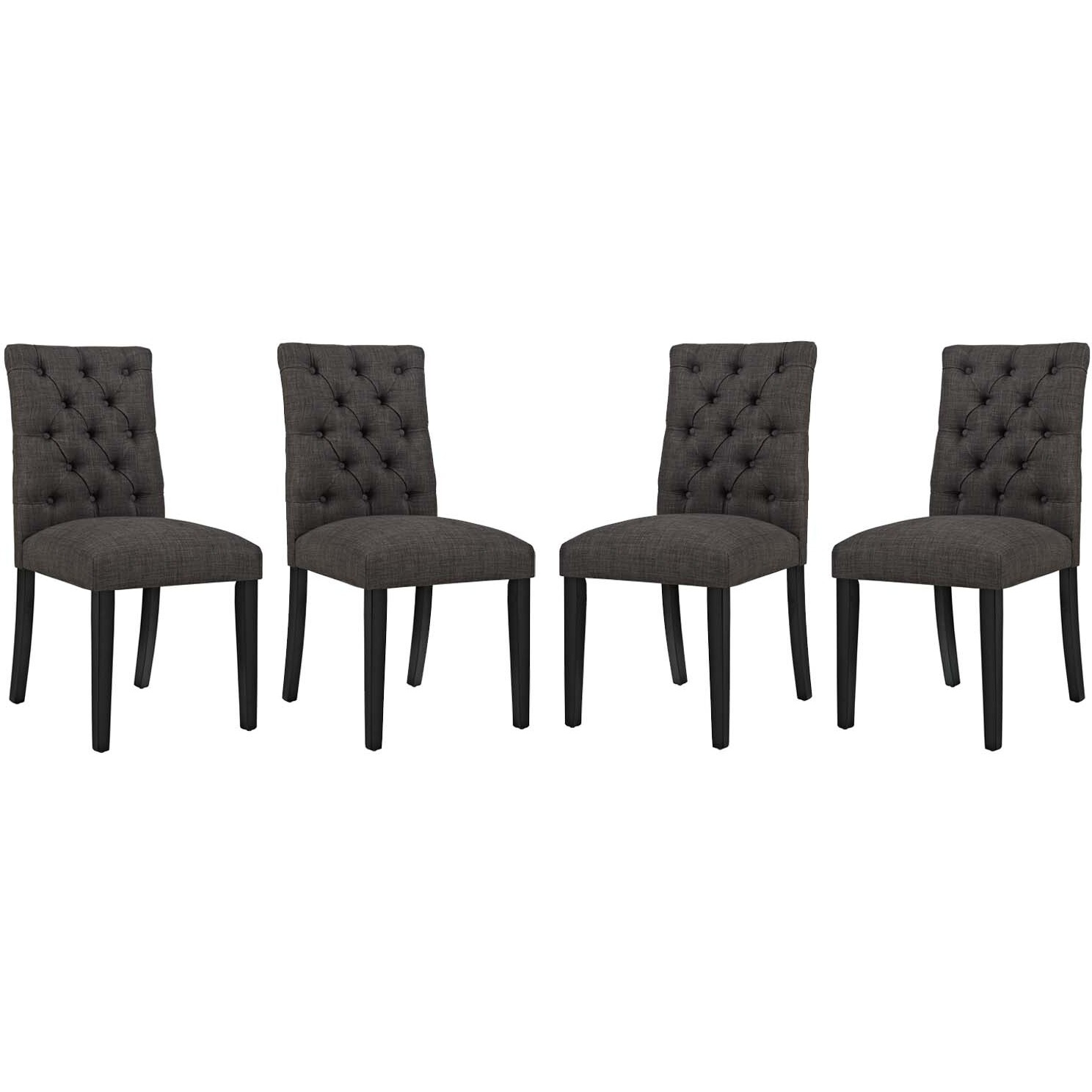 Duchess Dining Chair Fabric Set of 4 - Brown