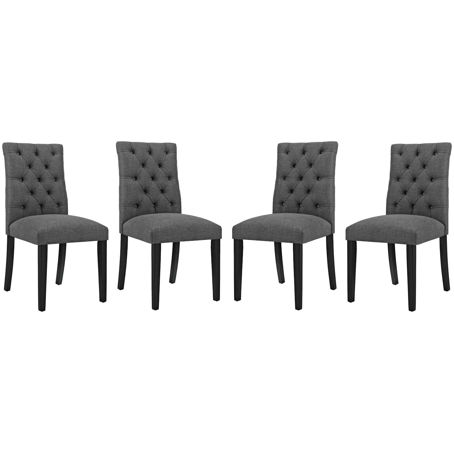 Duchess Dining Chair Fabric Set of 4 - Gray
