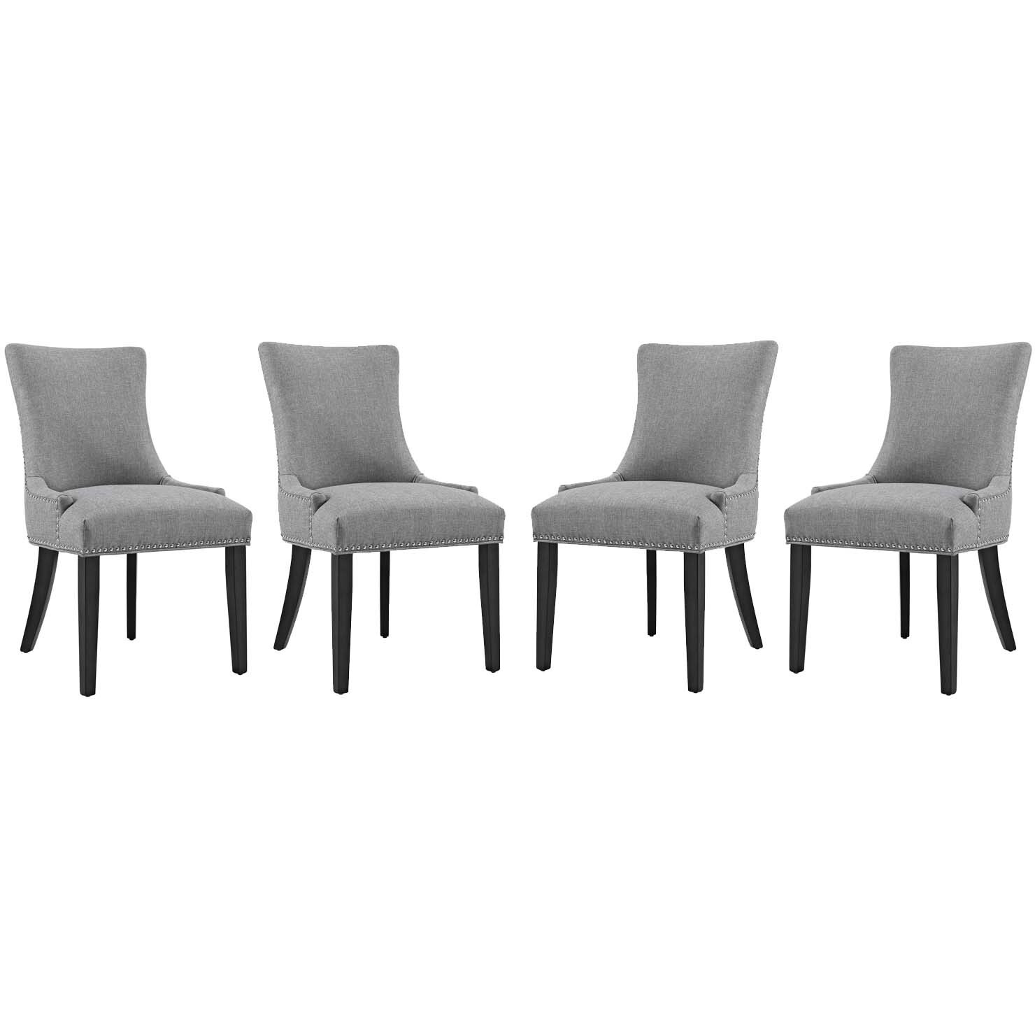 Marquis Dining Chair Fabric Set of 4 - Light Gray