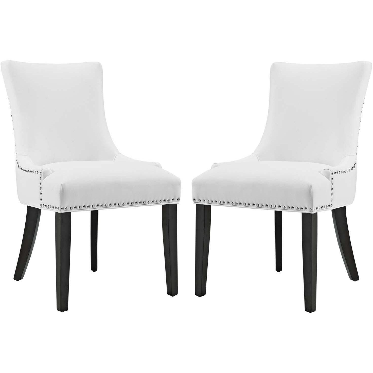 Marquis Dining Chair Faux Leather Set of 2 - White