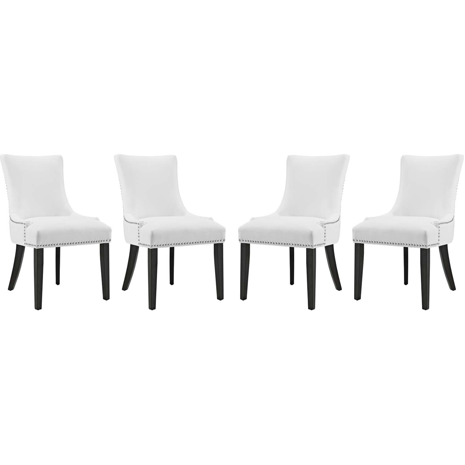 Marquis Dining Chair Faux Leather Set of 4 - White