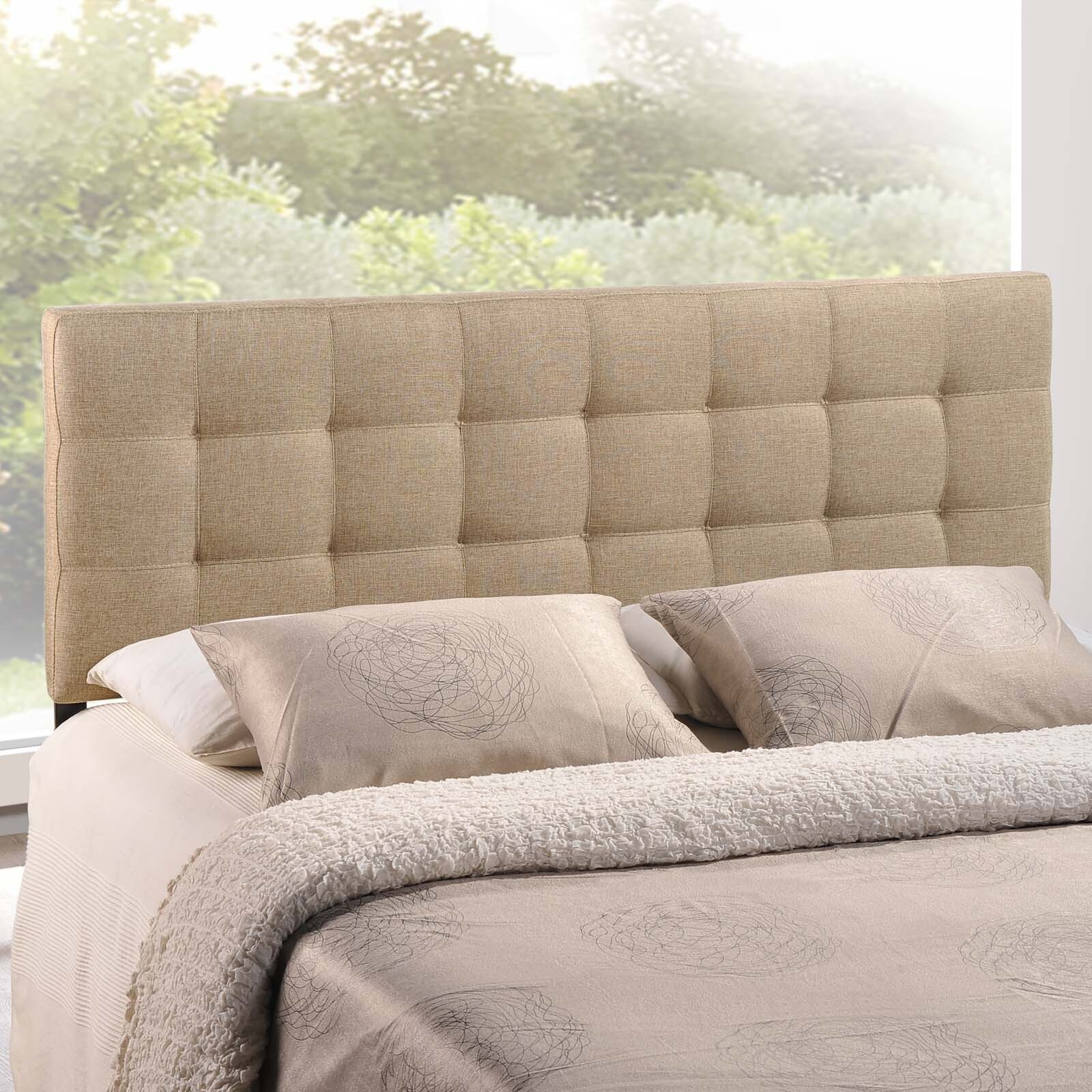 Lily King Upholstered Fabric Headboard - Beige