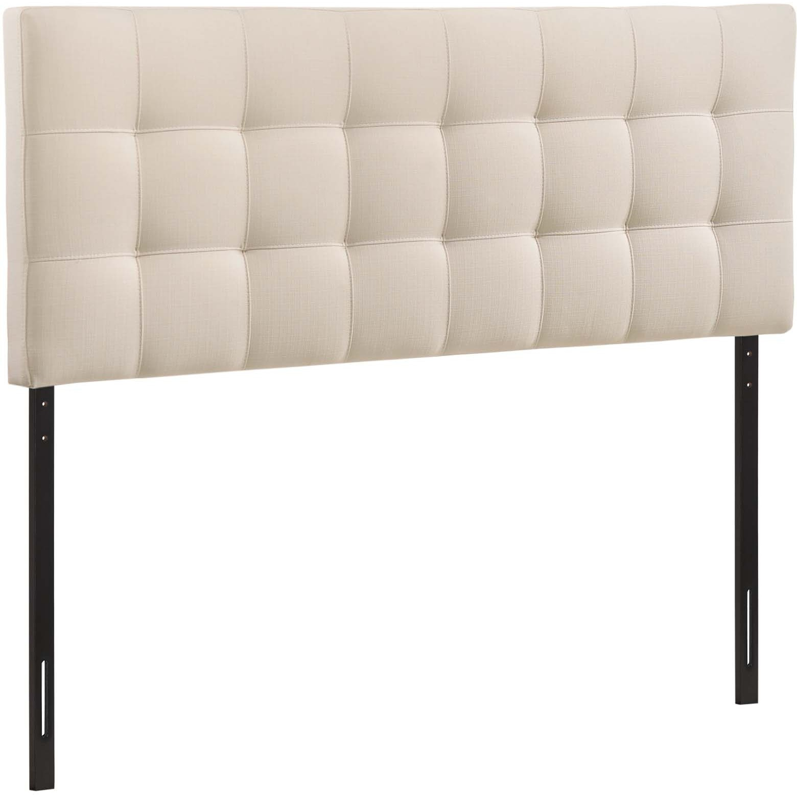 Lily King Upholstered Fabric Headboard - Ivory